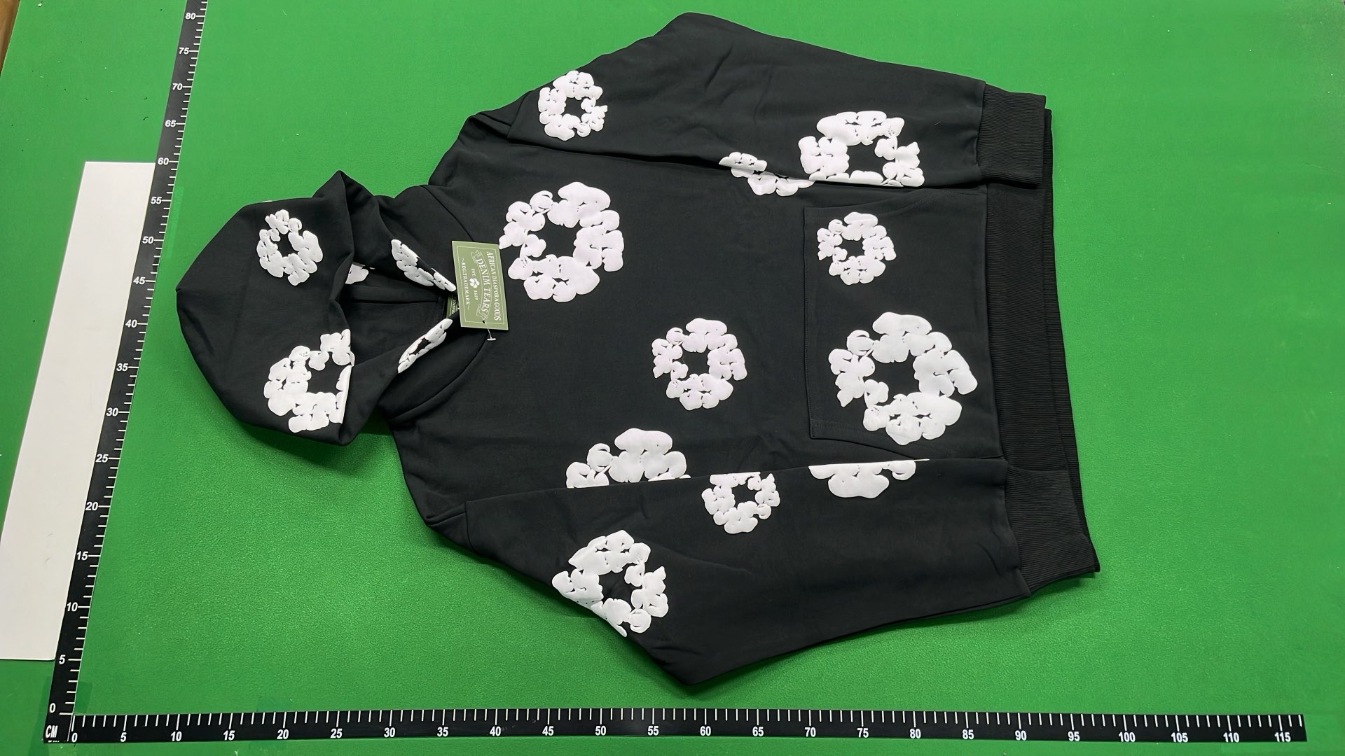 Off-White Floral Hoodie Set - Black and Blue