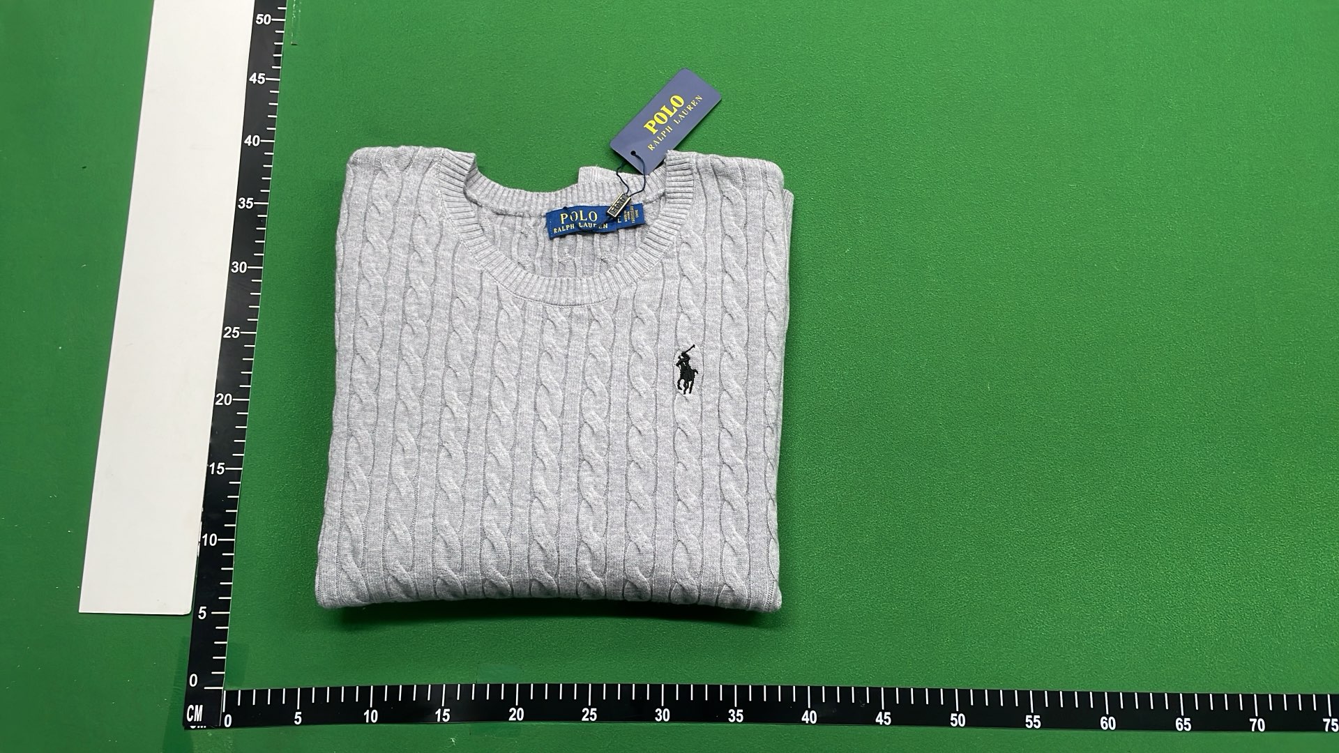 Men's Cable Knit Crewneck Sweater in Light Blue