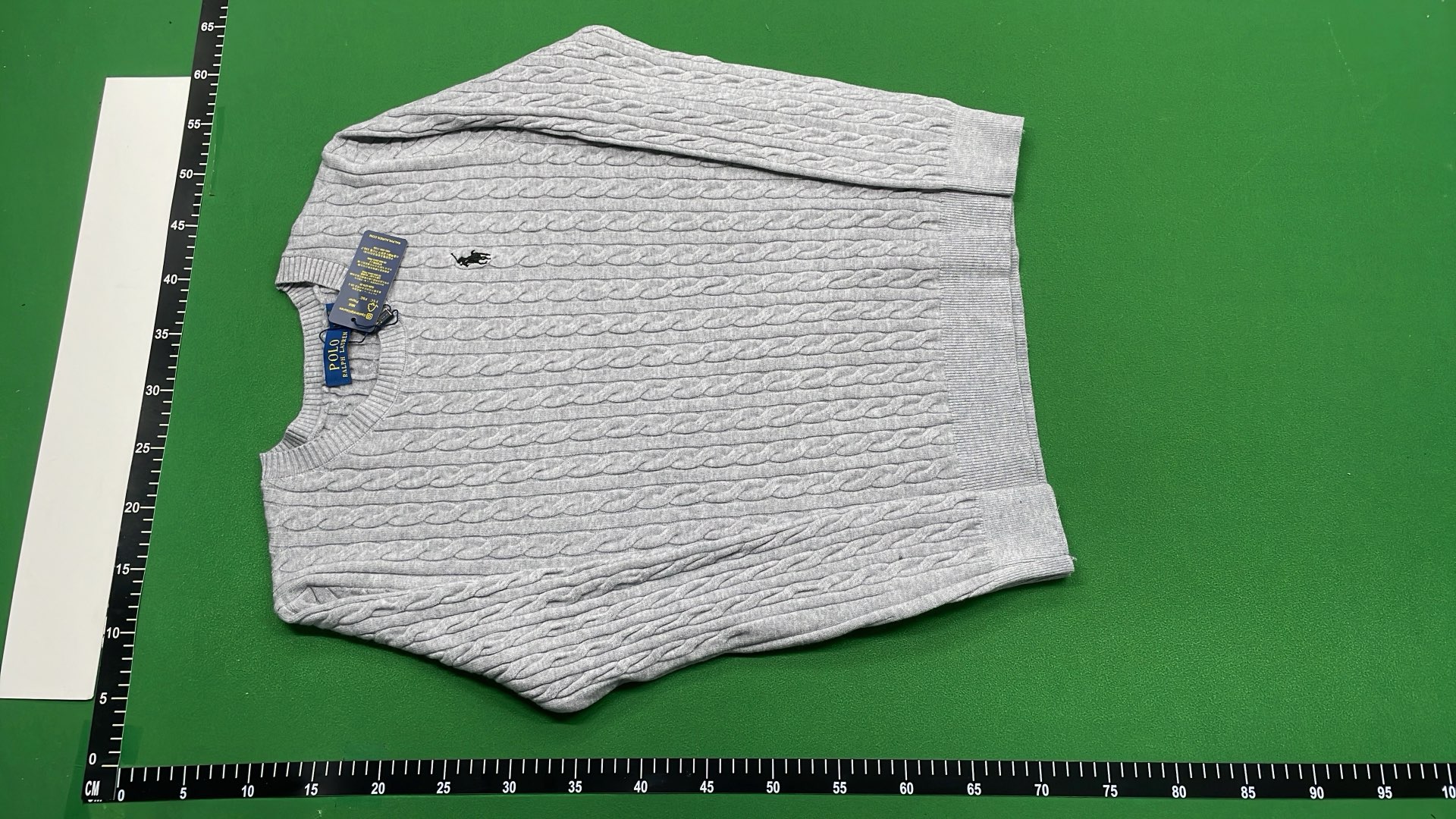 Men's Cable Knit Crewneck Sweater in Light Blue