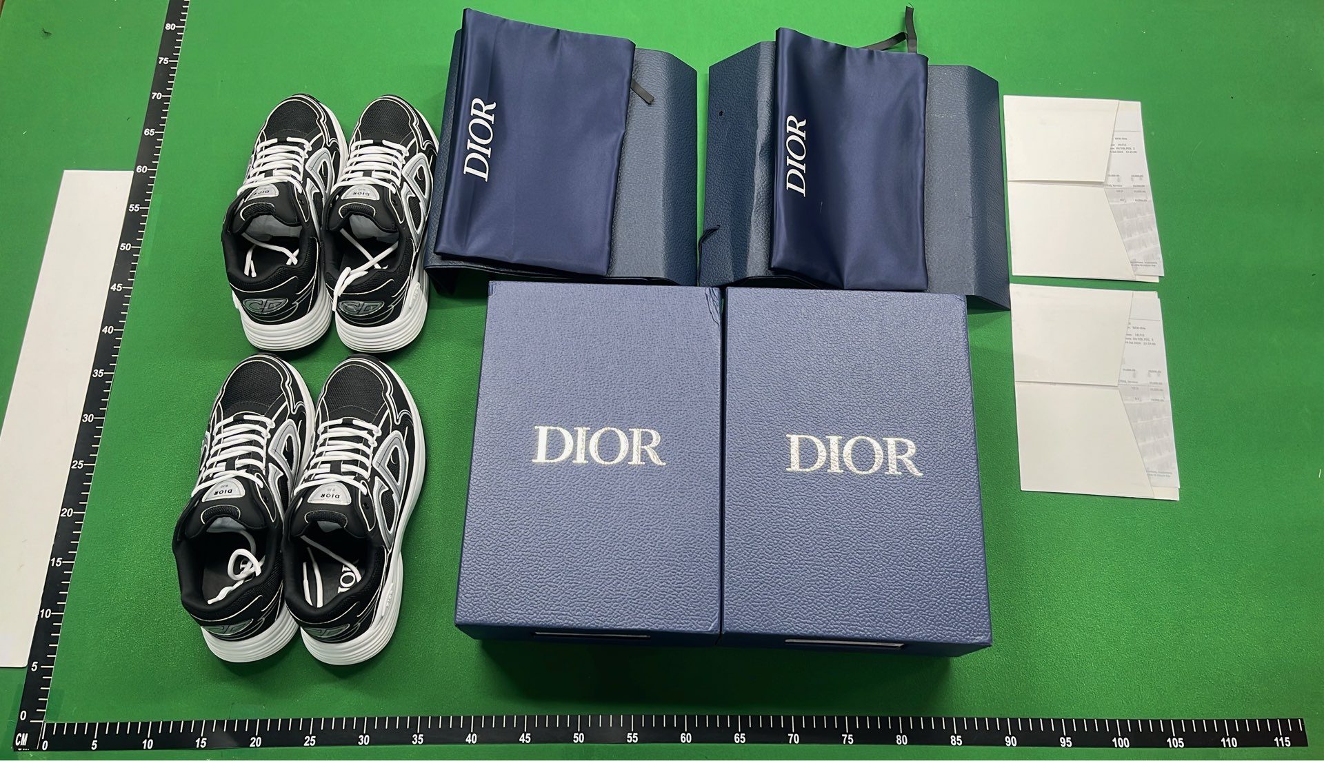 Dior Men's Sneakers - Black, White, Orange & Blue Athletic Shoes