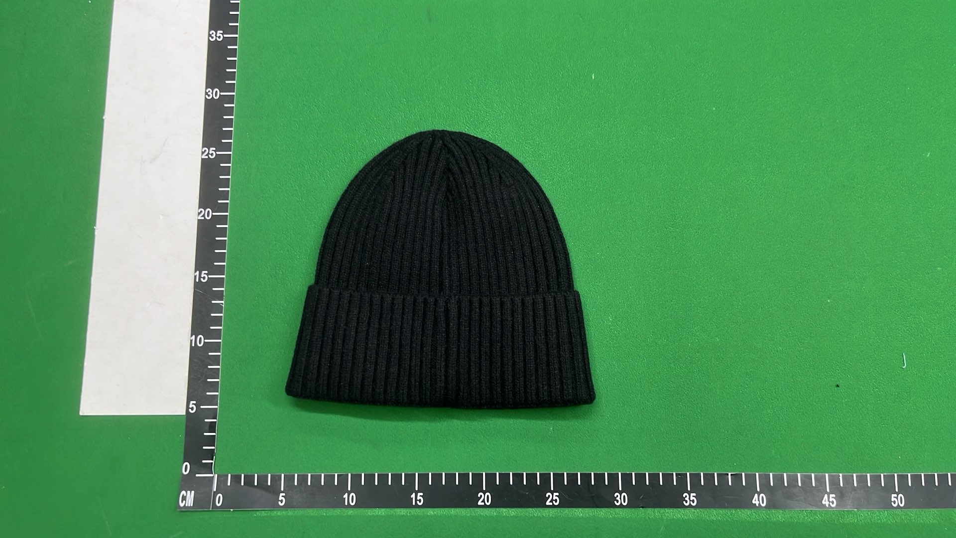 Moncler Black Ribbed Beanie Hat with Logo Patch