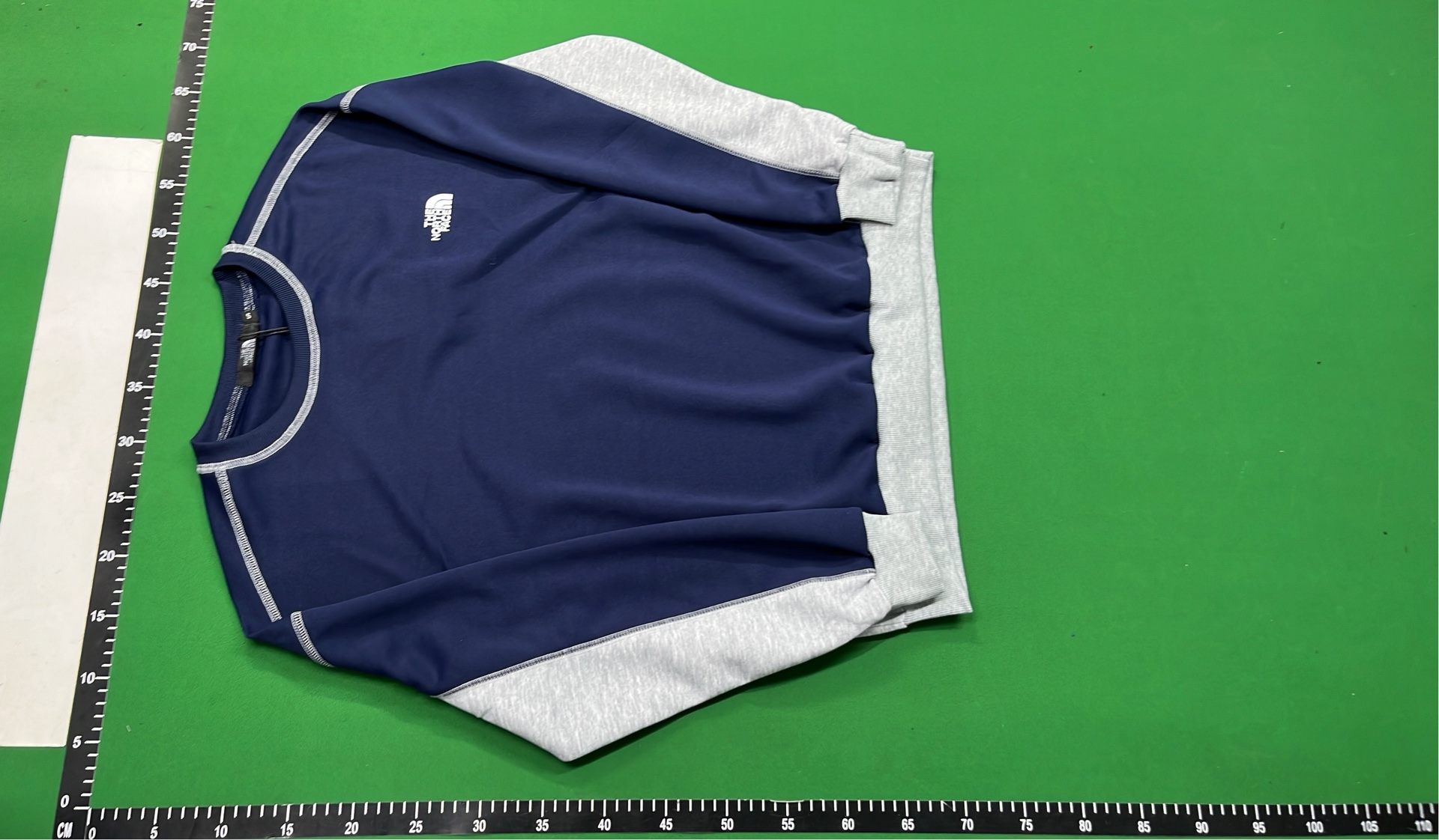 The North Face Blue and Gray Color-Block Crewneck Sweatshirt