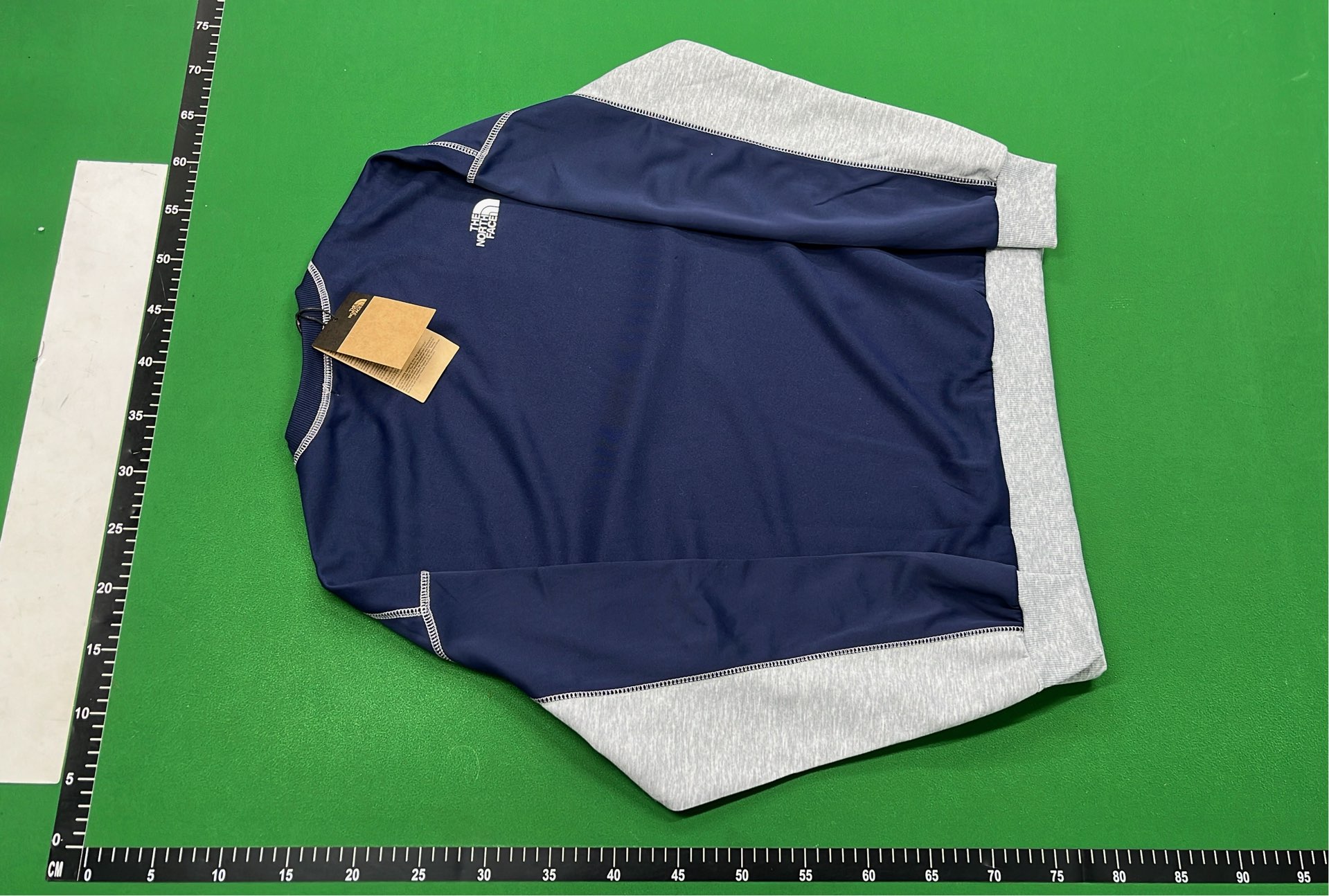 The North Face Blue and Gray Color-Block Crewneck Sweatshirt