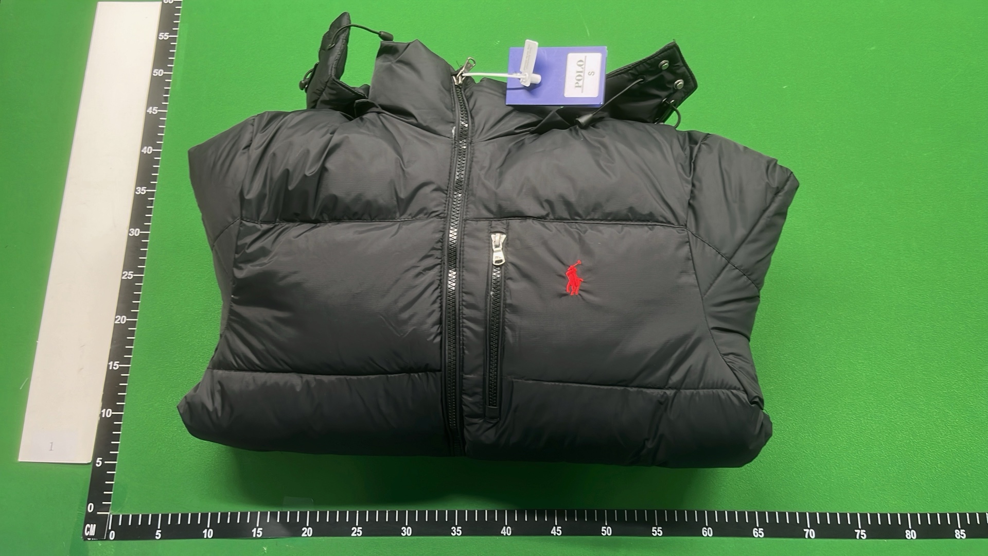 Recycled Down Jacket with Red Pony Logo