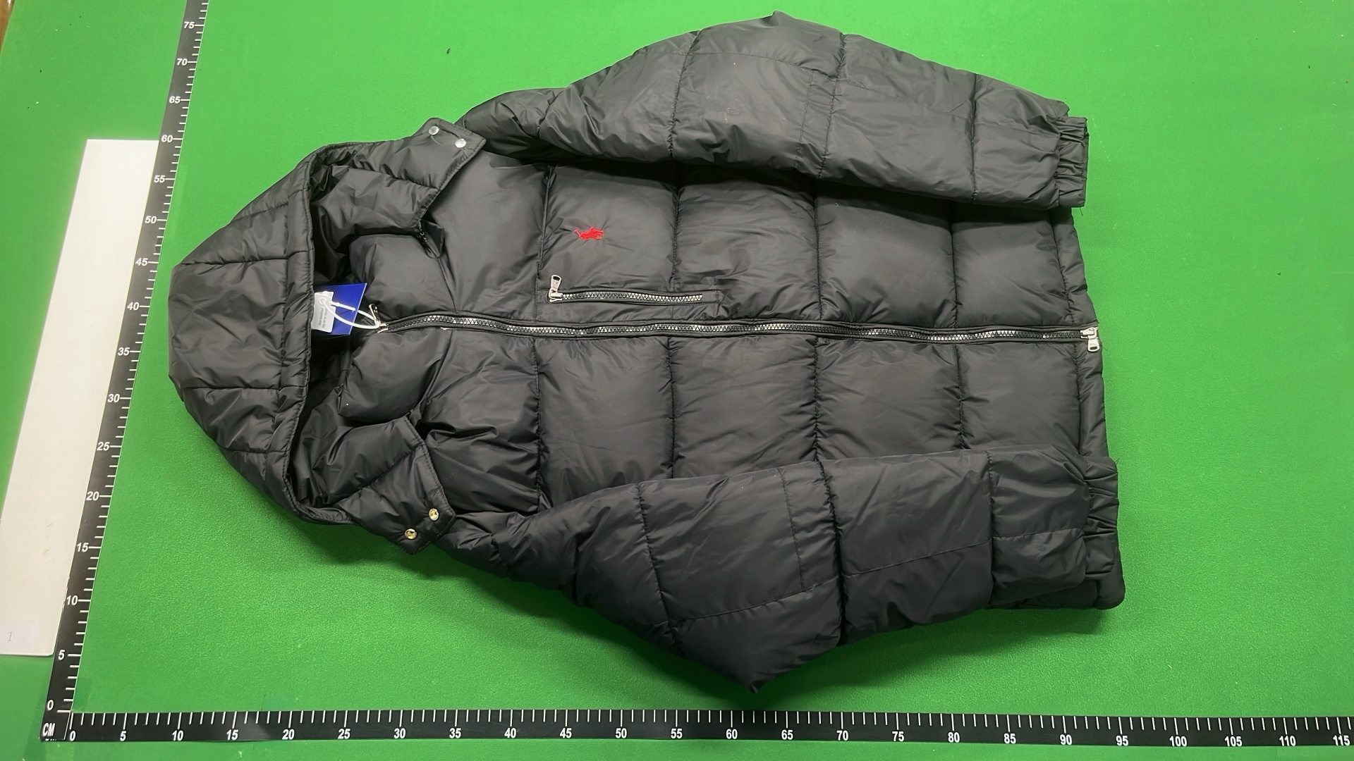 Recycled Down Jacket with Red Pony Logo