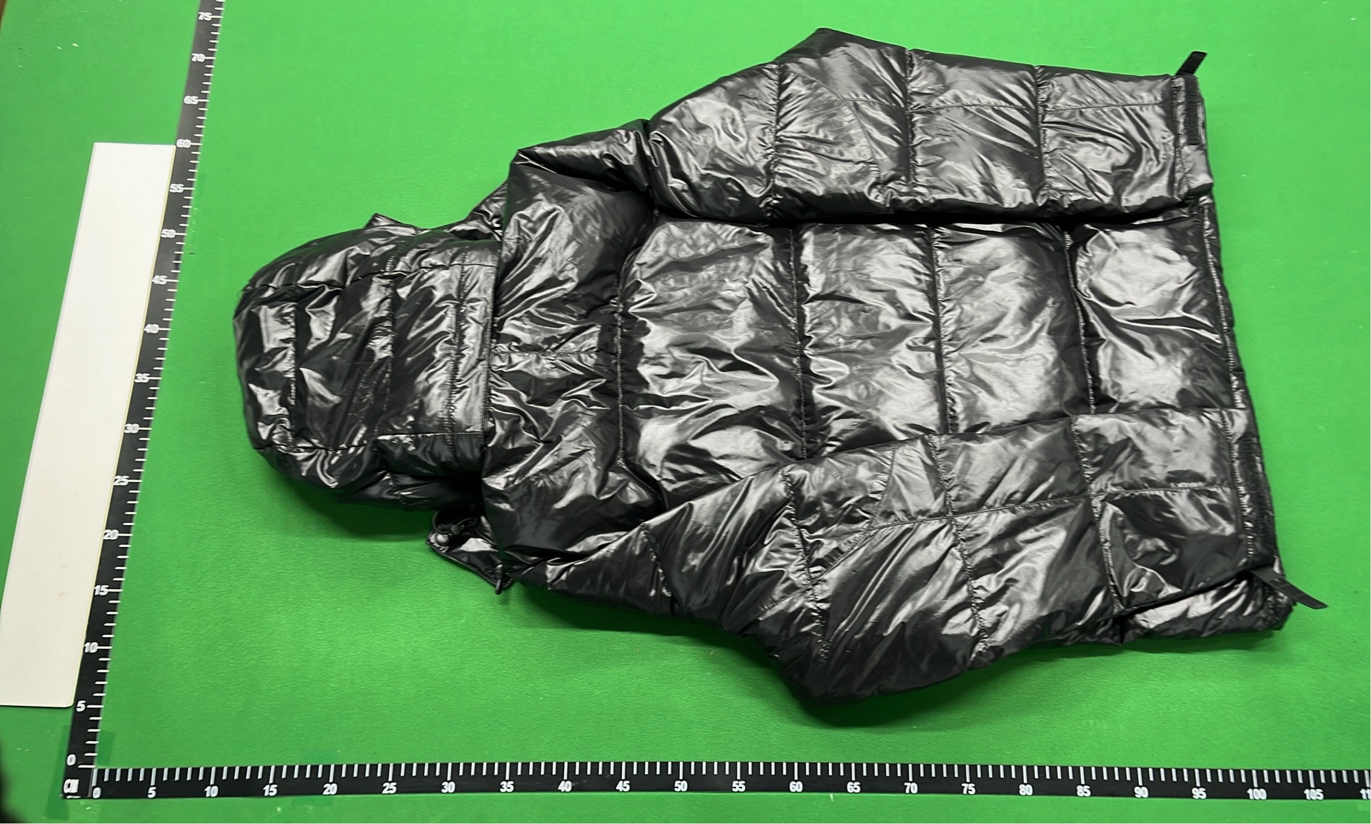 Men's Navy Blue Puffer Jacket with Hood and Logo