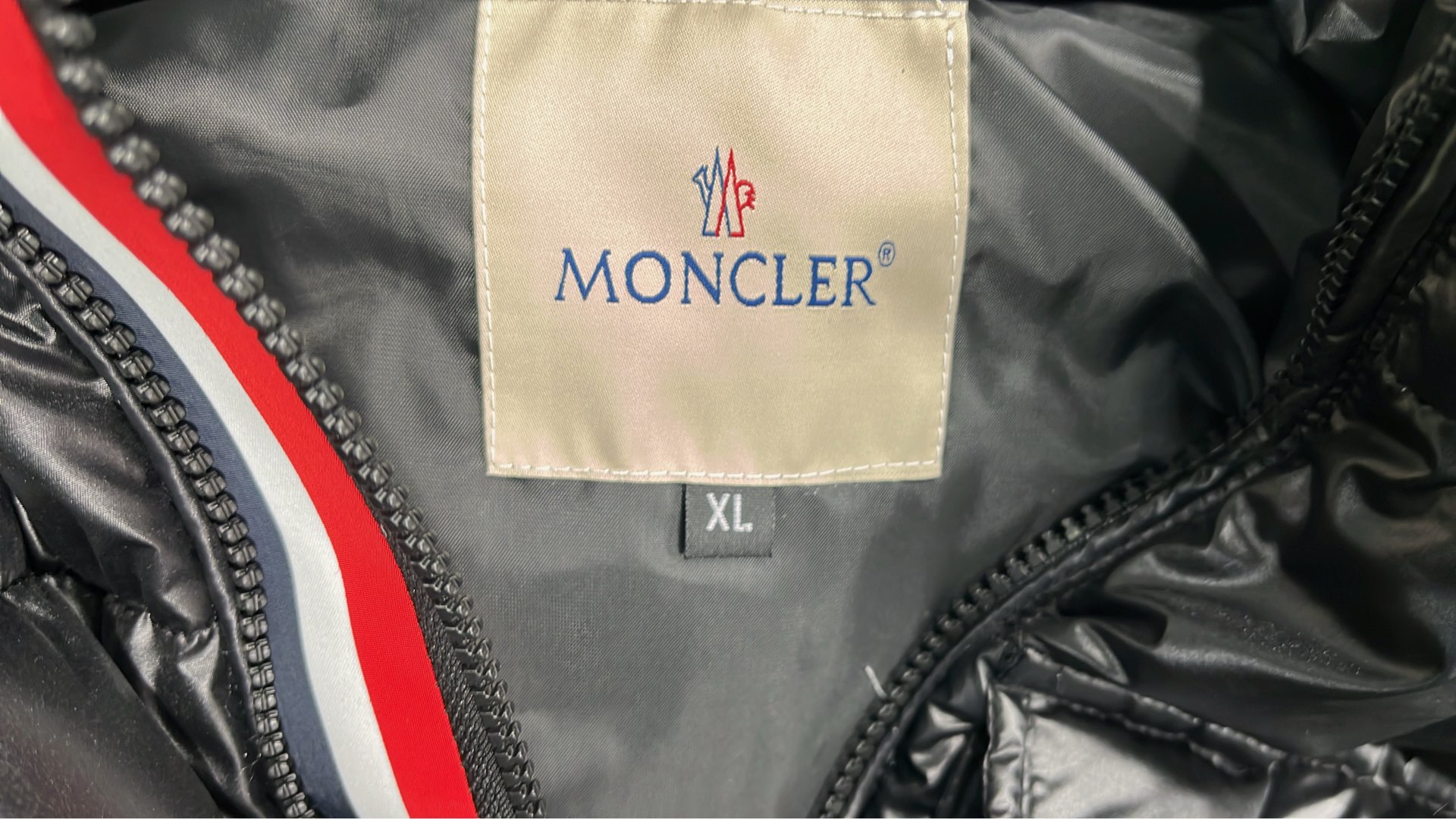 Black Quilted Down Jacket with Hood for Men