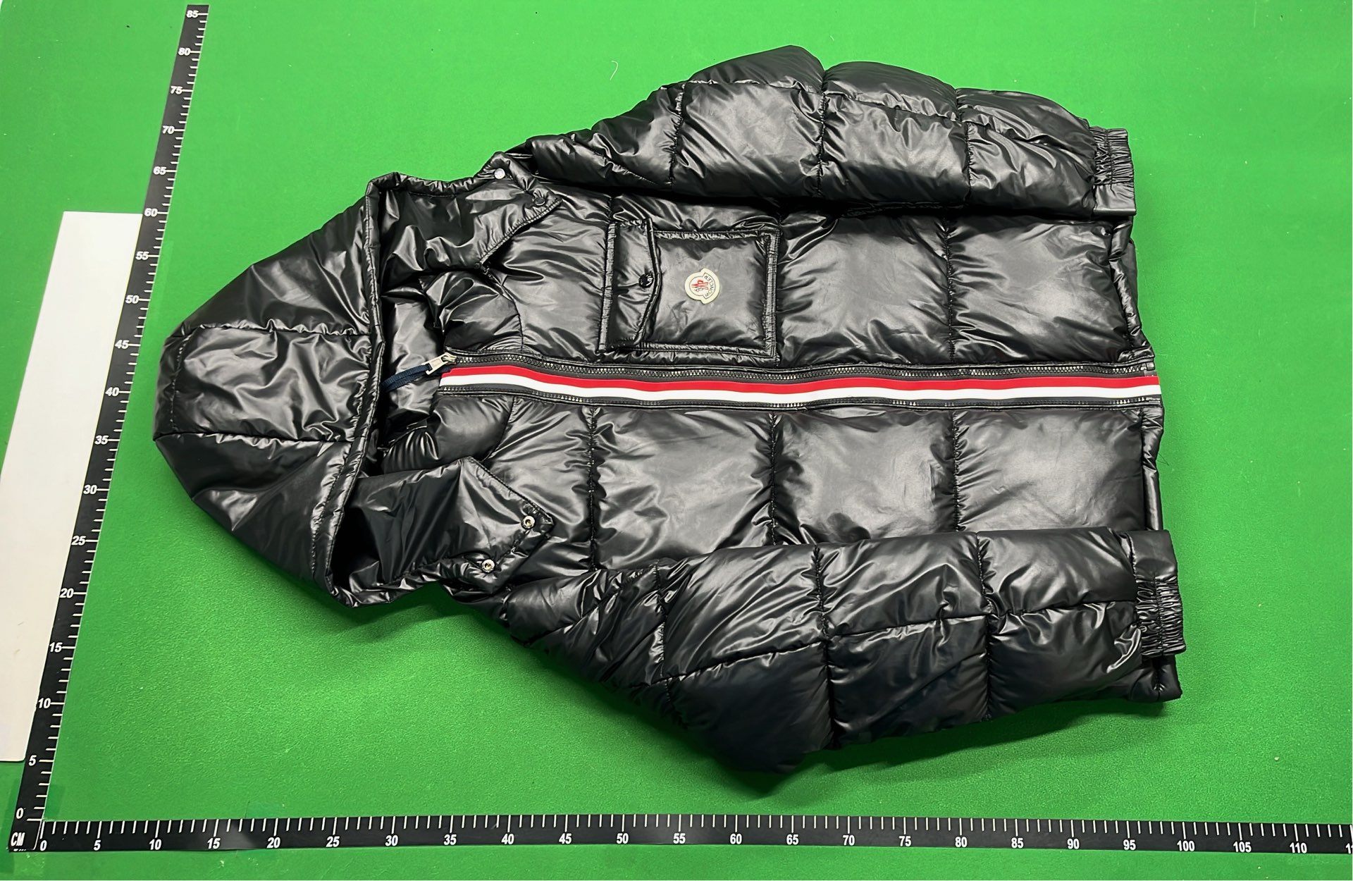 Black Quilted Down Jacket with Hood for Men