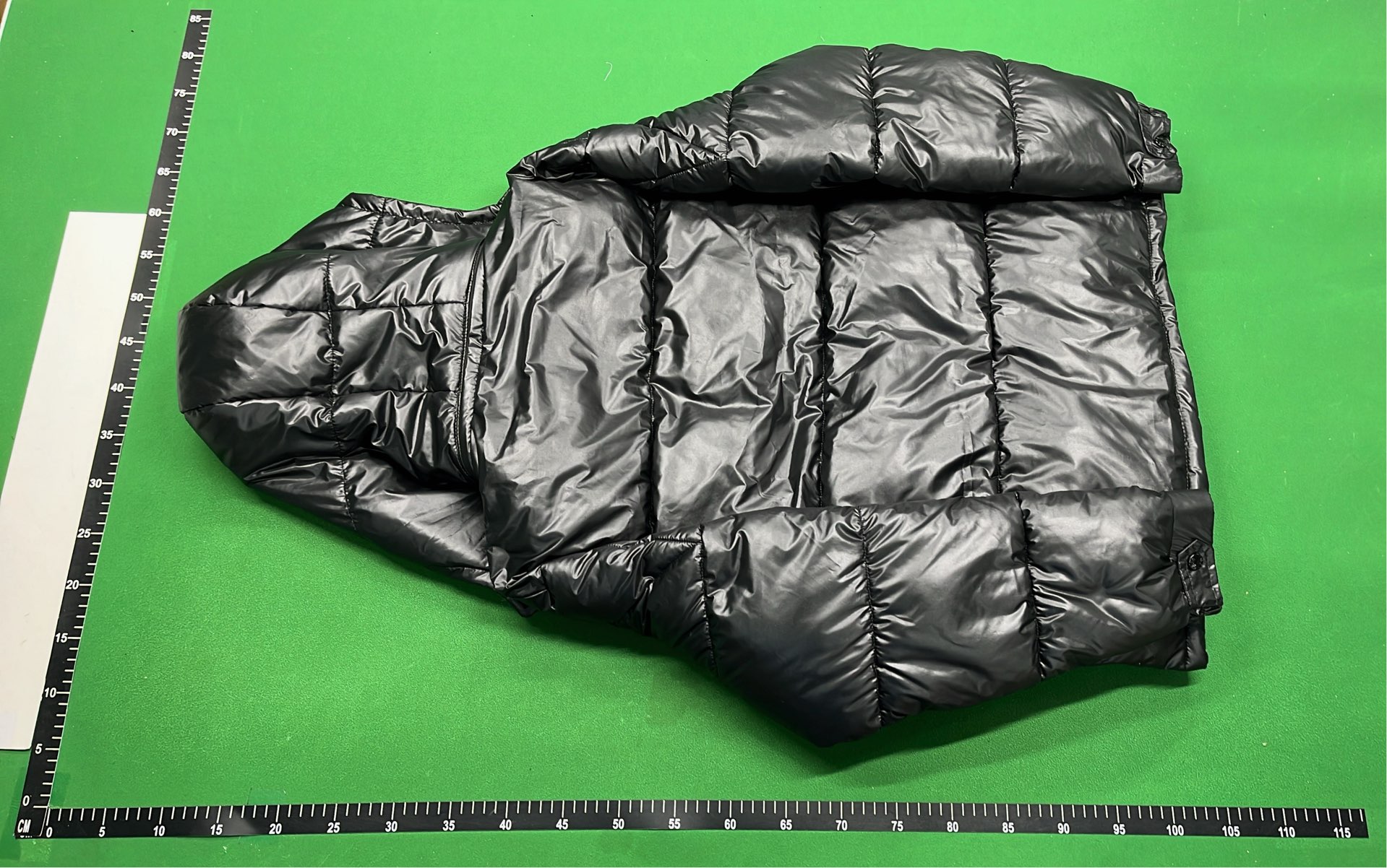 Black Quilted Down Jacket with Hood for Men