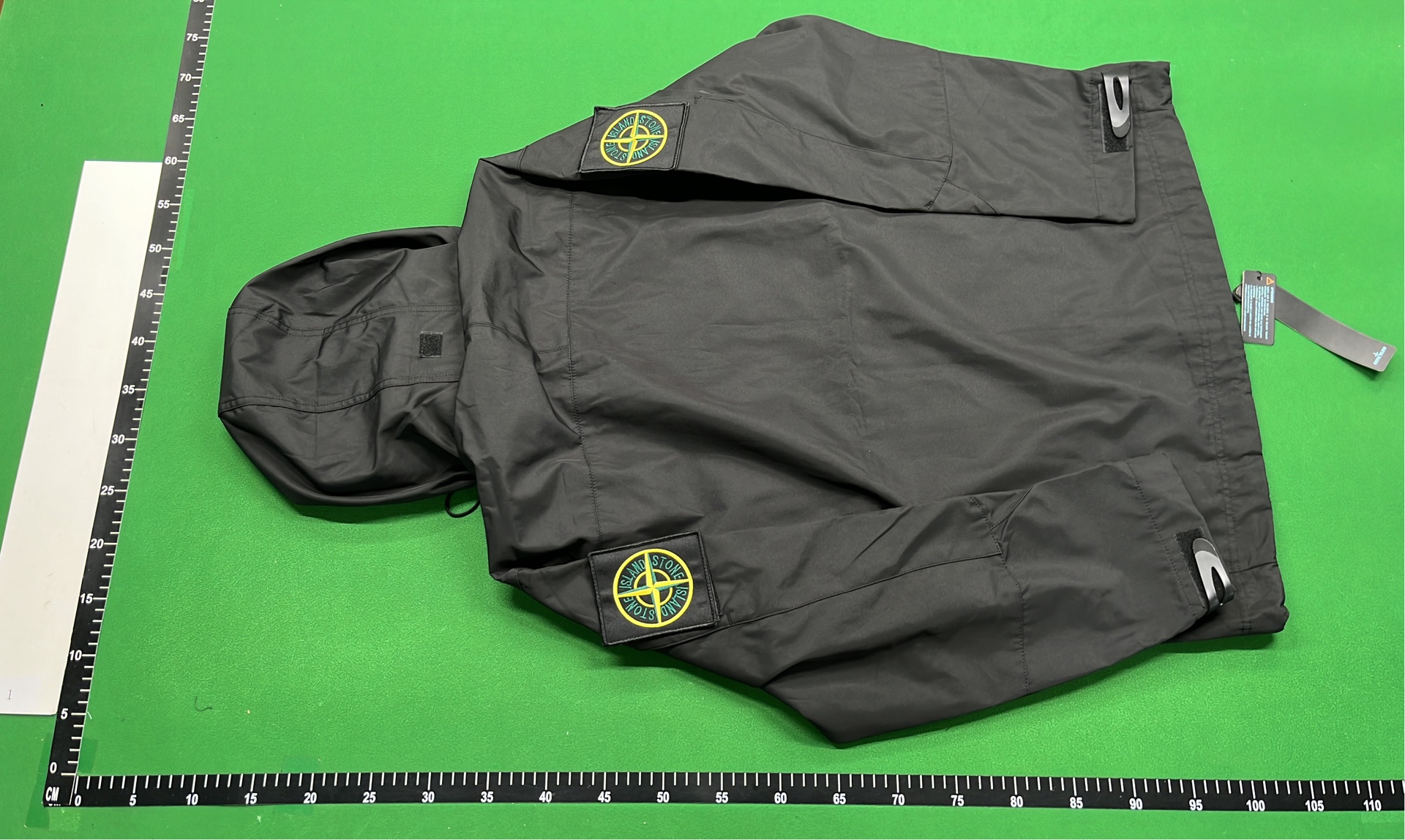 Stone Island Black Hooded Jacket with Compass Patch
