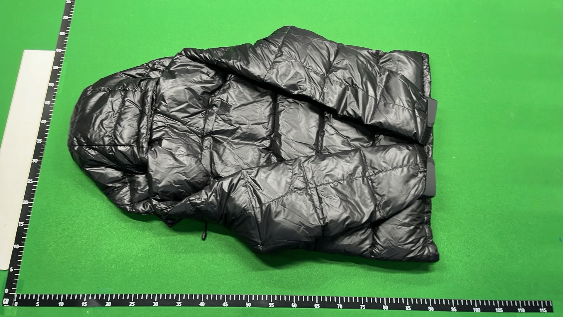 Black Quilted Down Jacket with Red Pony Logo