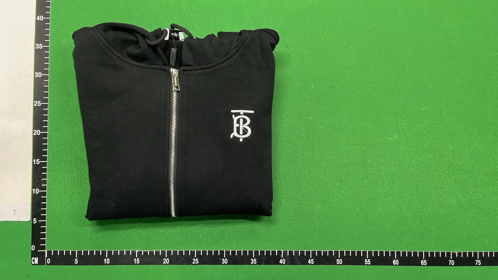 Black Hoodie with Red Logo and Checkered Lining