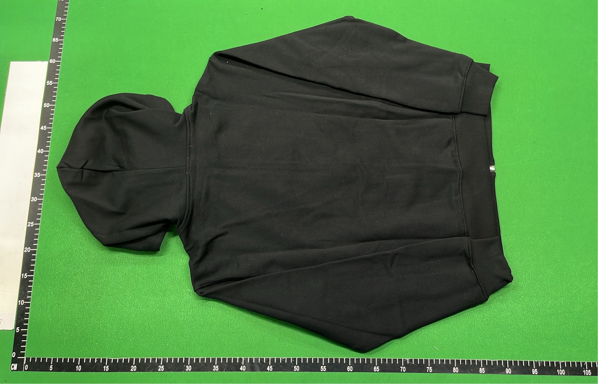 Black Hoodie with Red Logo and Checkered Lining