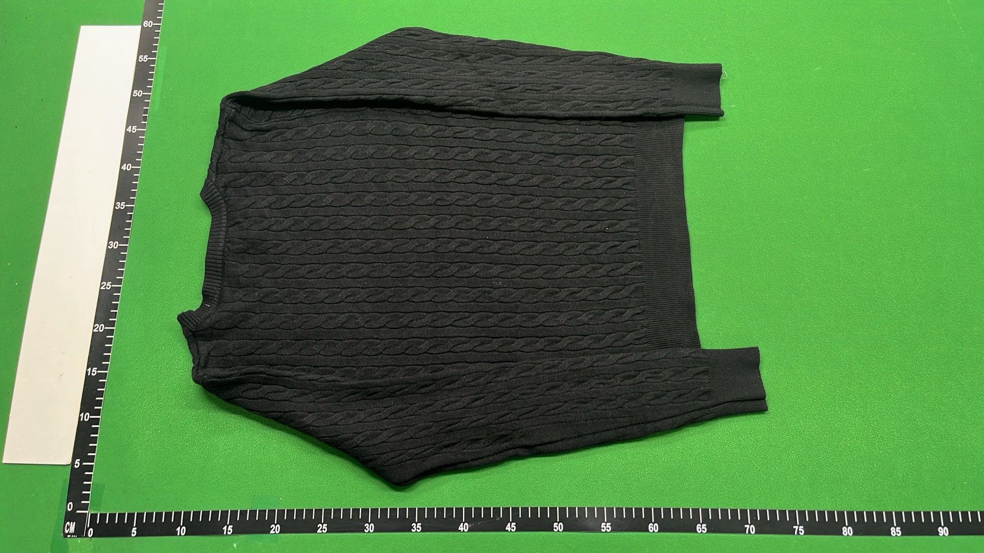 Men's Black Ribbed Crewneck Sweater with Red Pony Logo