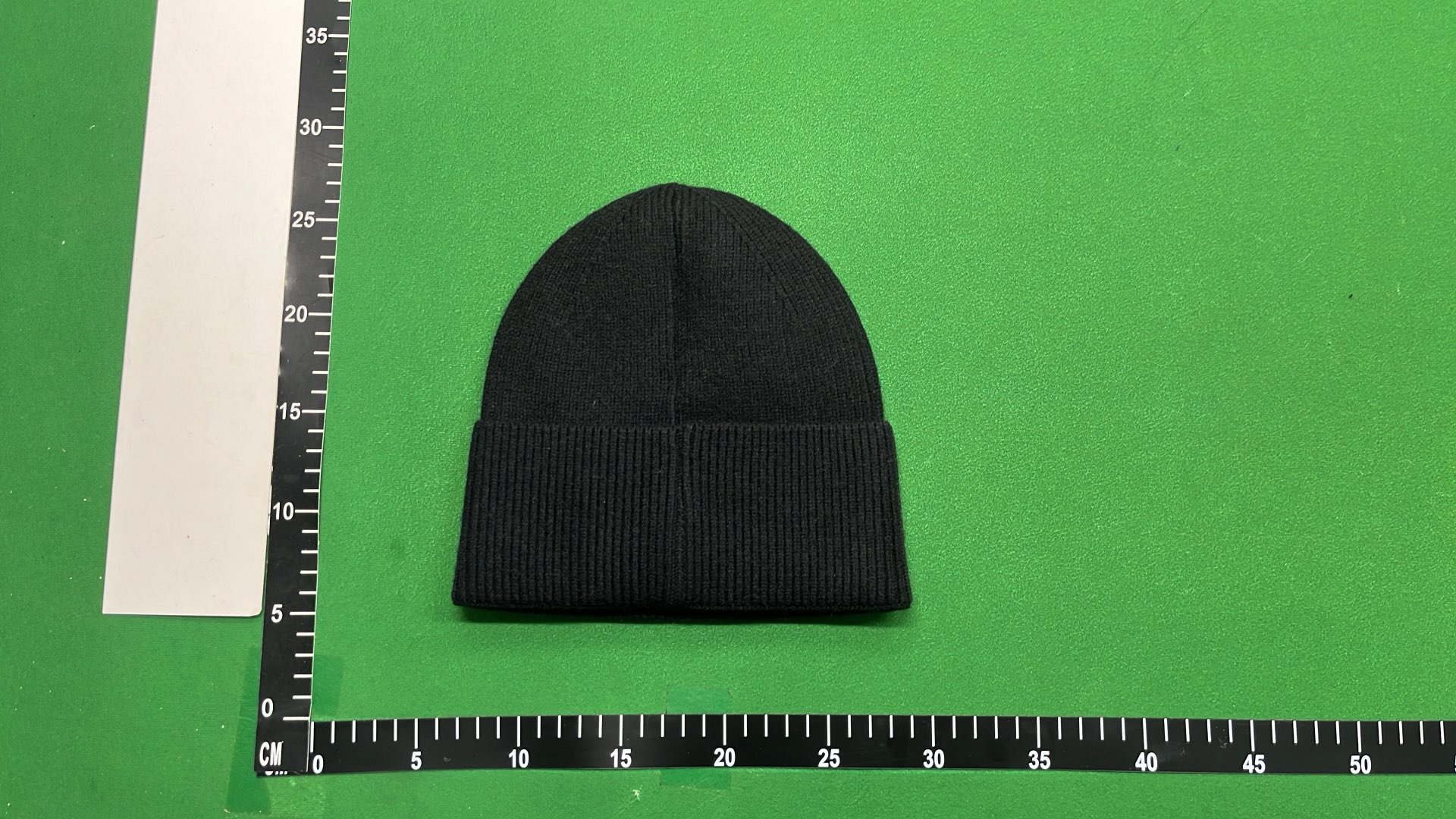 Moncler Black Knit Beanie with Logo Patch