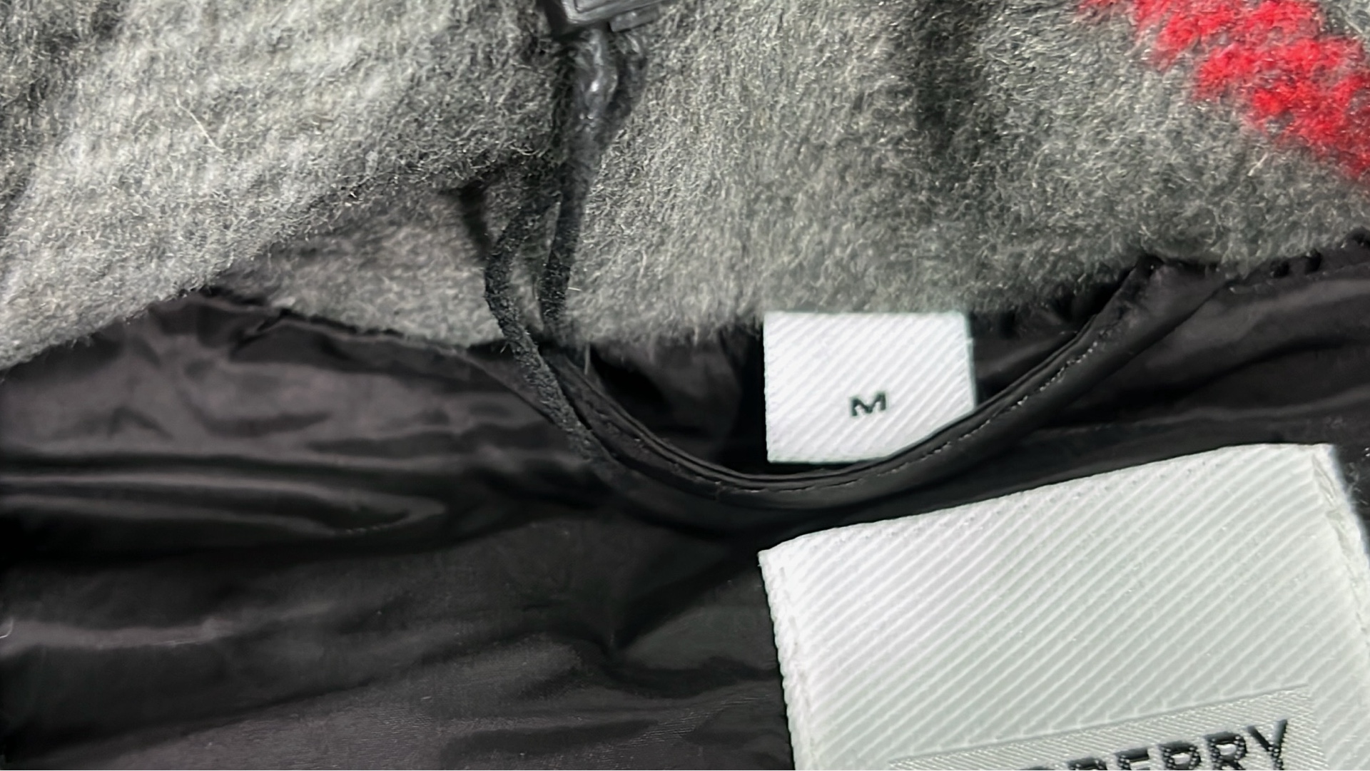 Black Puffer Jacket with Hood and Plaid Lining