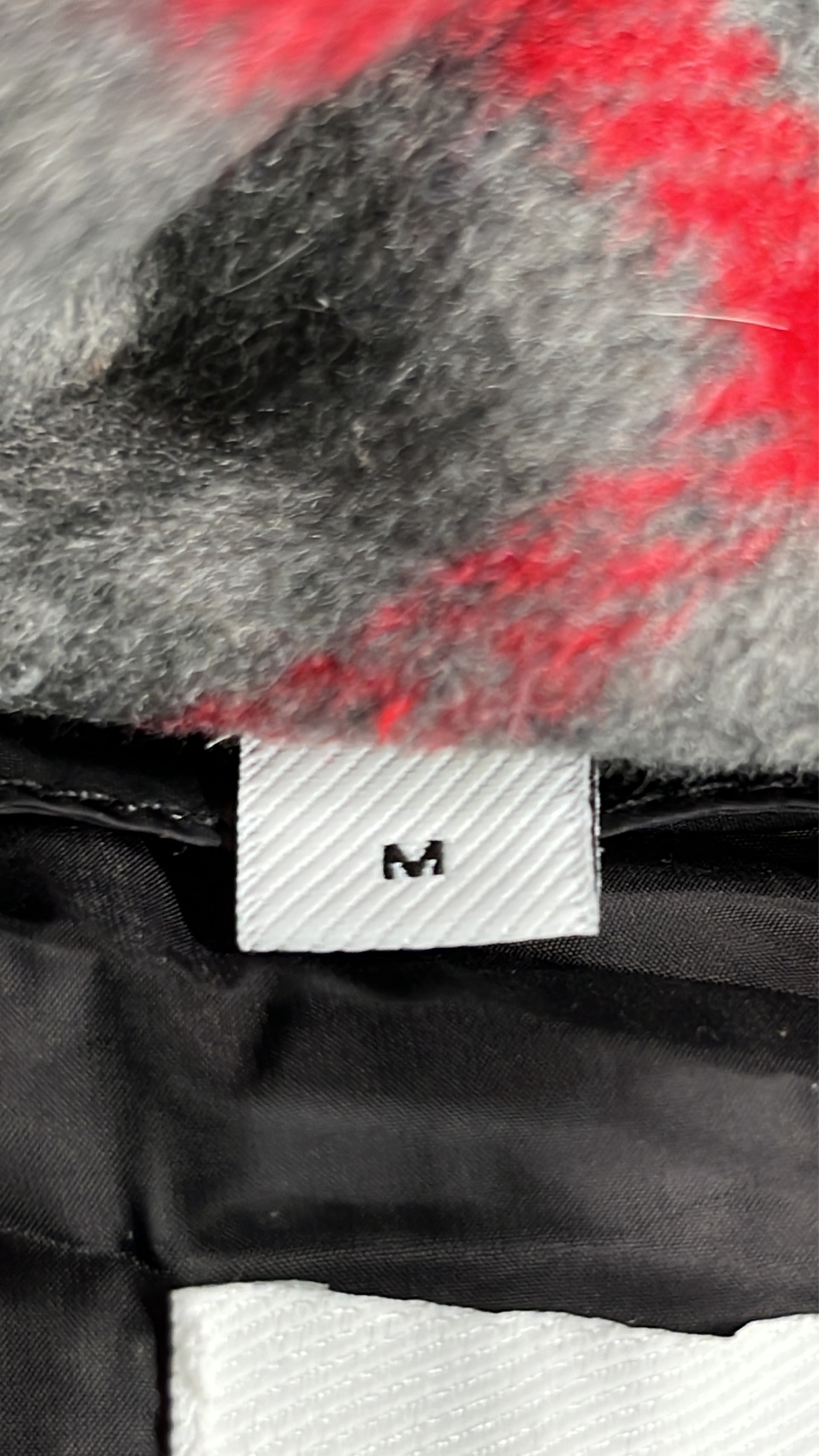 Black Puffer Jacket with Hood and Plaid Lining