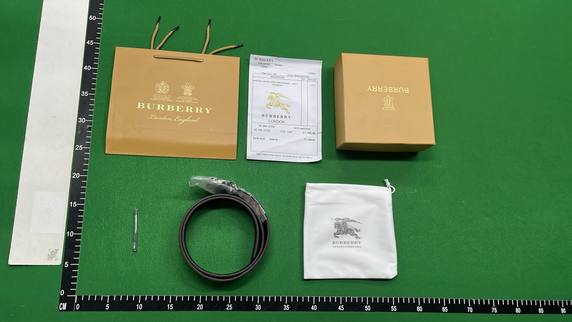 Burberry Check Belt with Monogram Buckle - Classic Men's Accessory