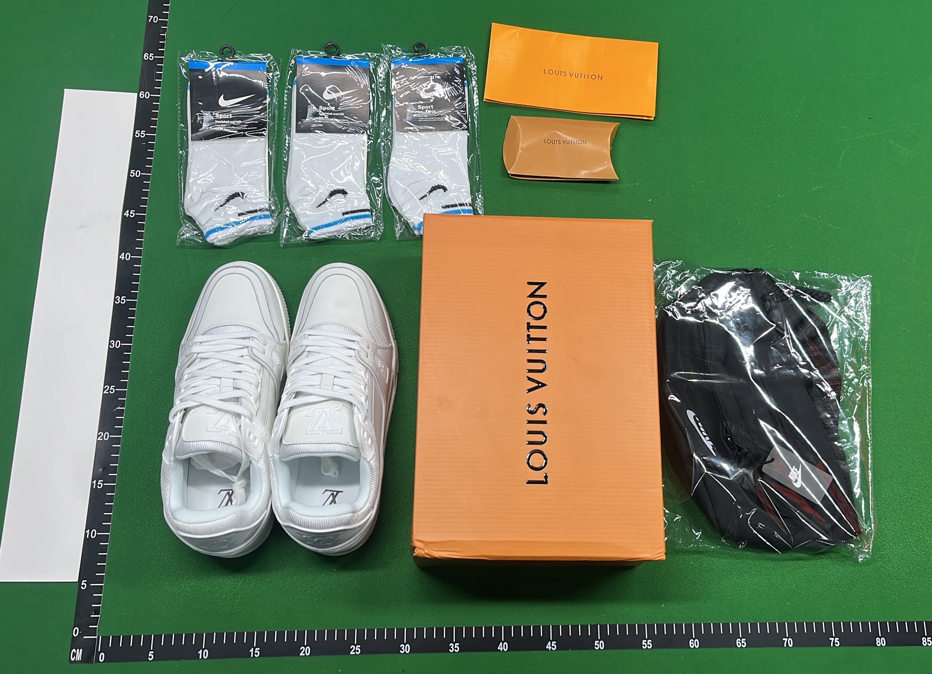 LV Black Skateboarding Sneakers with White Laces