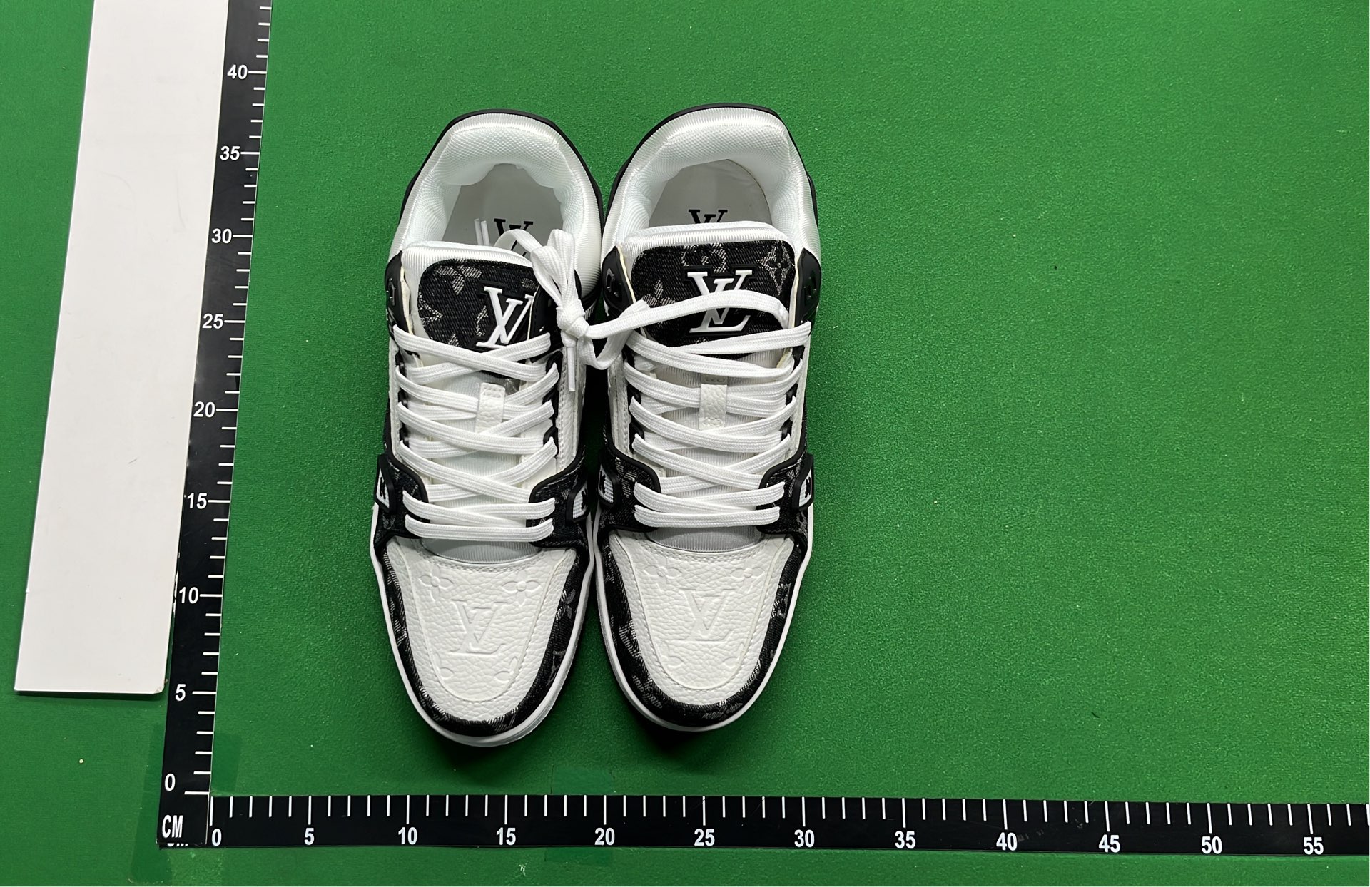 LV Black Skateboarding Sneakers with White Laces