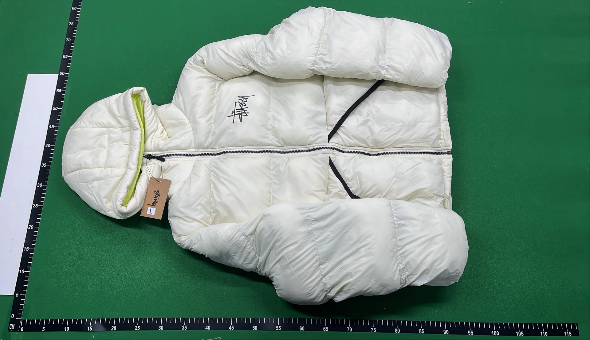 Stussy Black Puffer Jacket with Pink Lining