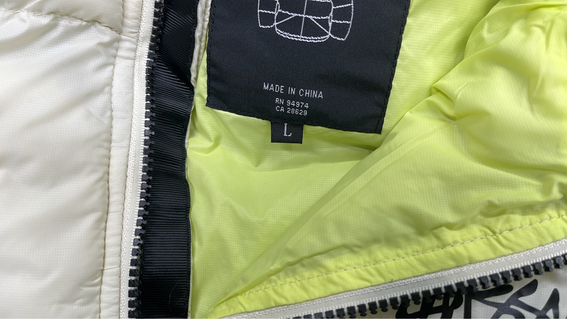 Stussy Black Puffer Jacket with Pink Lining