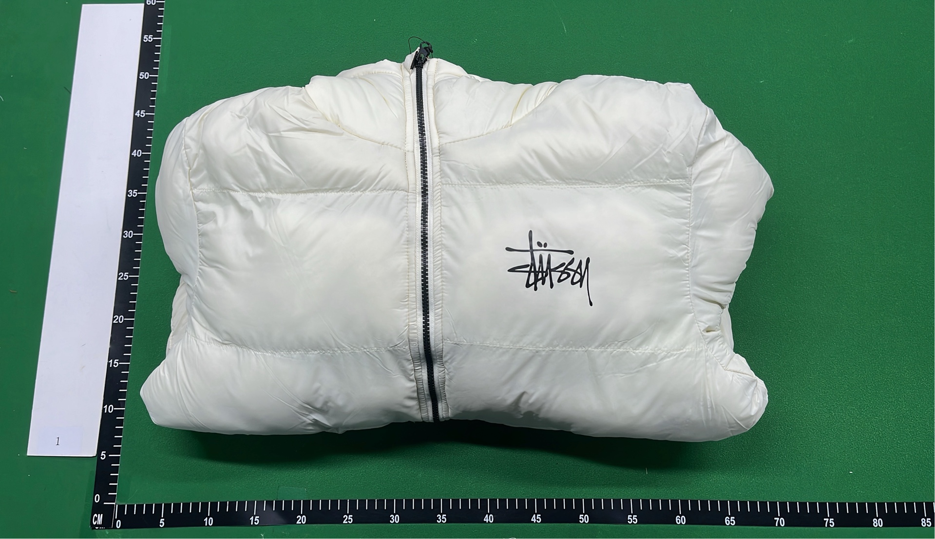 Stussy Black Puffer Jacket with Pink Lining