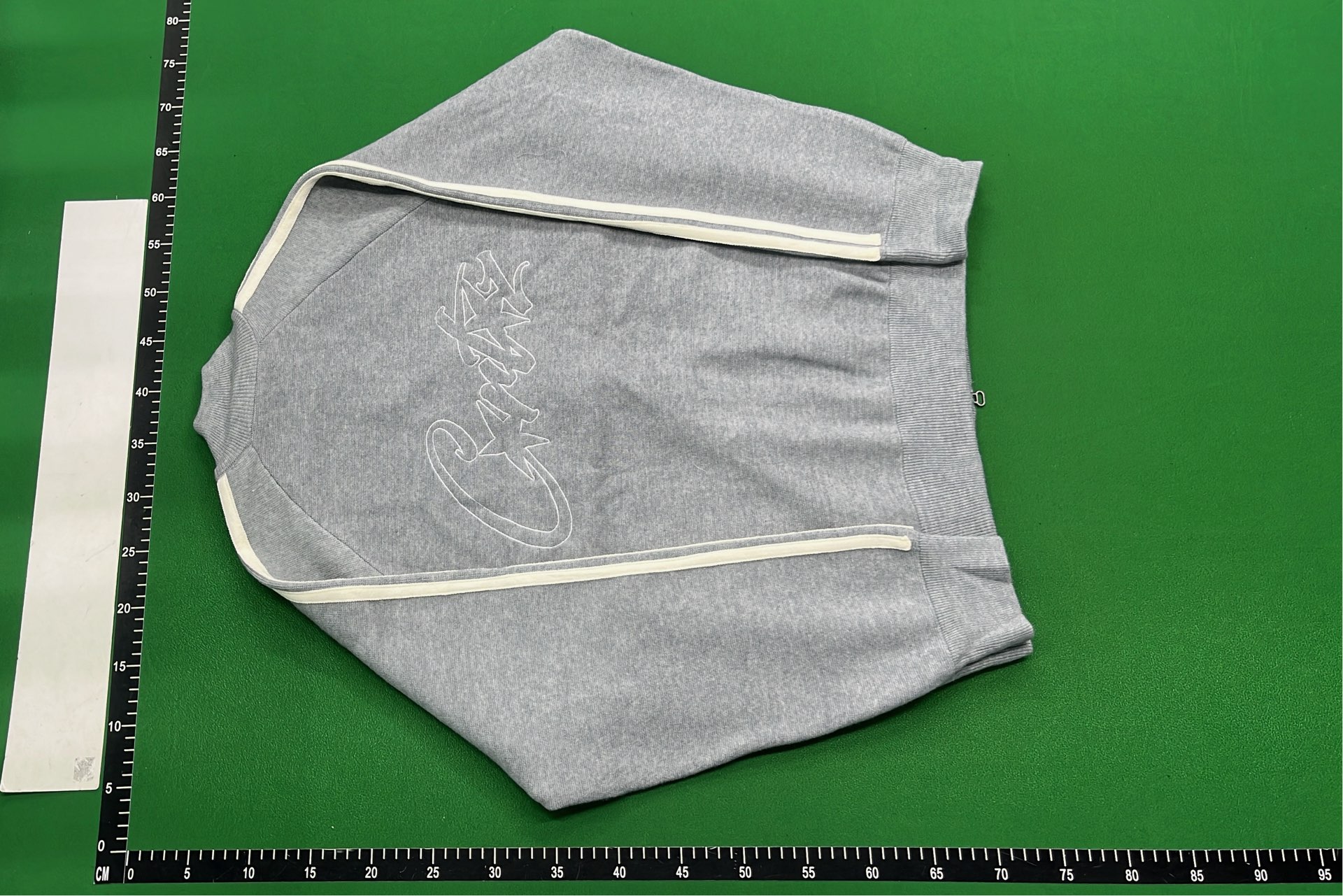Grey Zip-Up Track Jacket with White Stripes