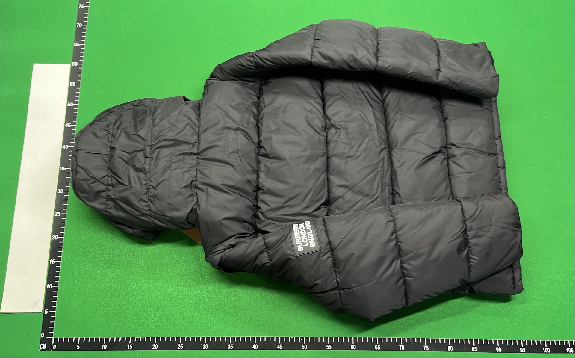 Burberry Black Down Jacket with Check Lining