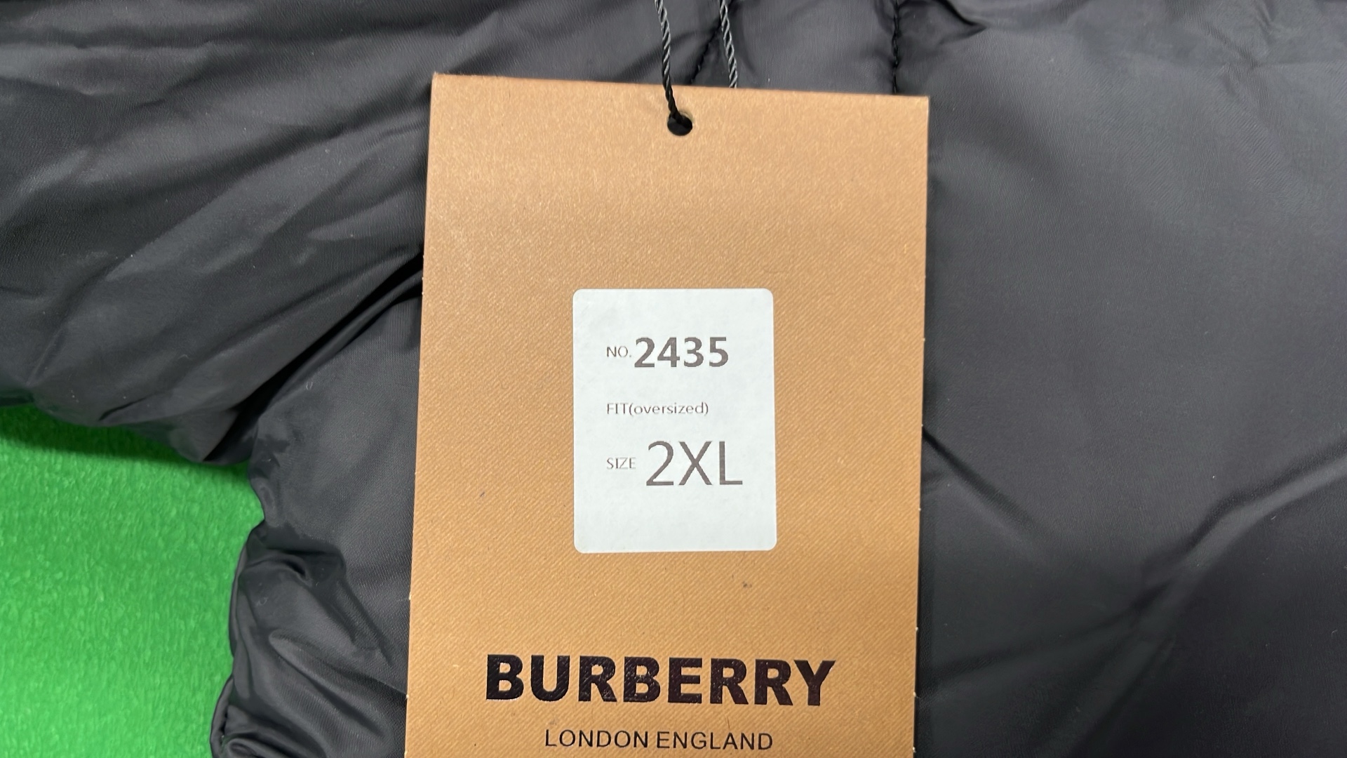 Burberry Black Down Jacket with Check Lining