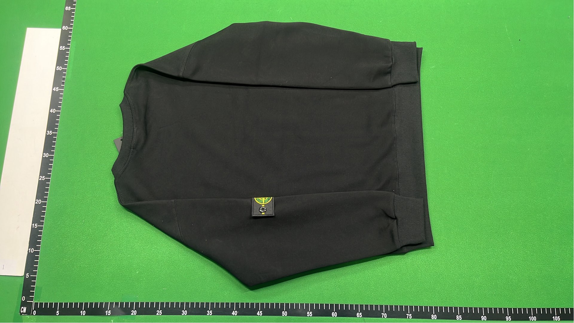 Stone Island Black Crewneck Sweatshirt with Logo Patch