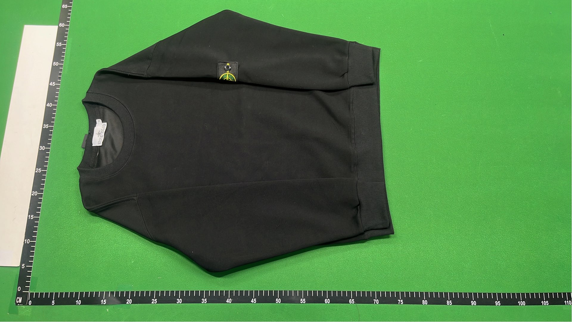 Stone Island Black Crewneck Sweatshirt with Logo Patch