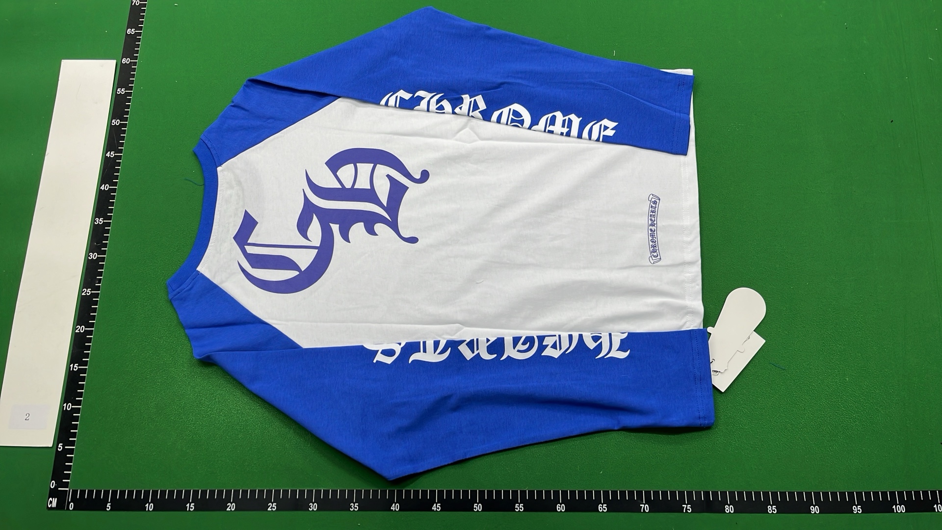 Blue and White Chrome Hearts Long Sleeve T-Shirt