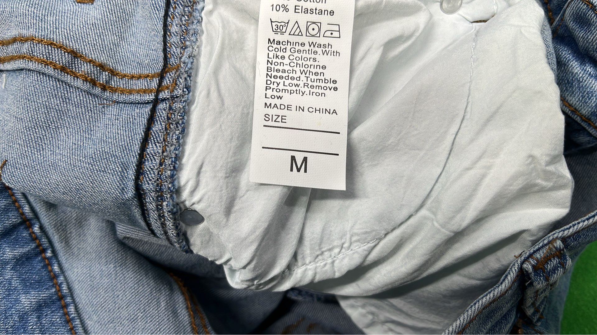 Patchwork Denim Jeans with Distressed Details