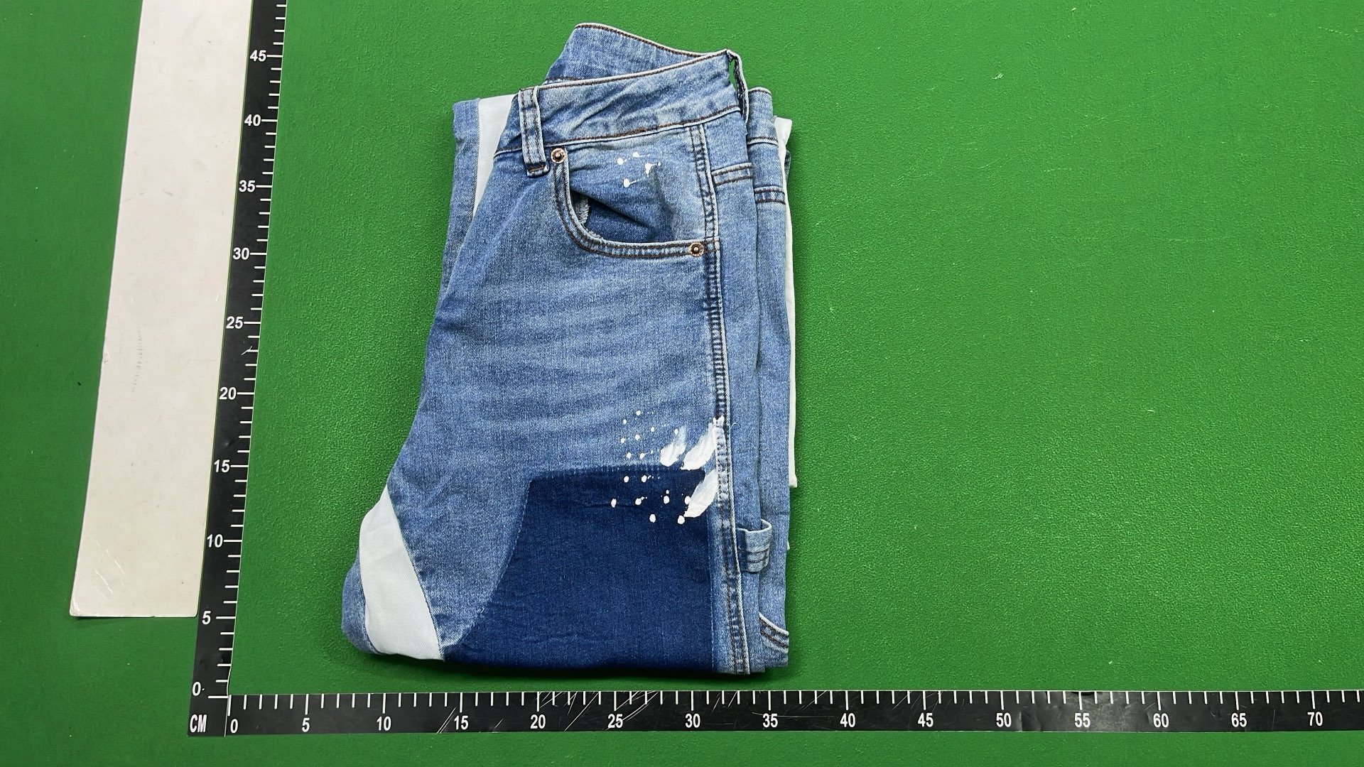 Patchwork Denim Jeans with Distressed Details