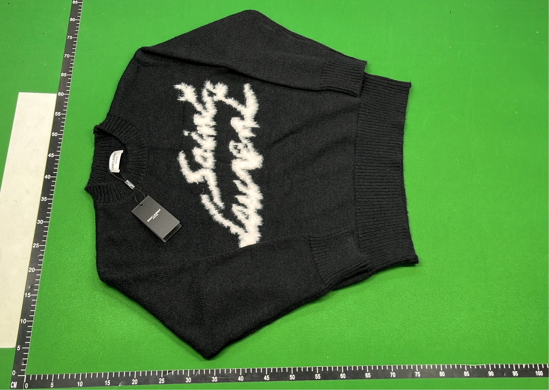 Saint Laurent Black Knit Sweater with Logo