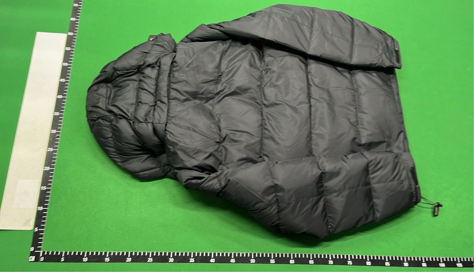 Black Puffer Jacket with Hood and Red Pony Logo