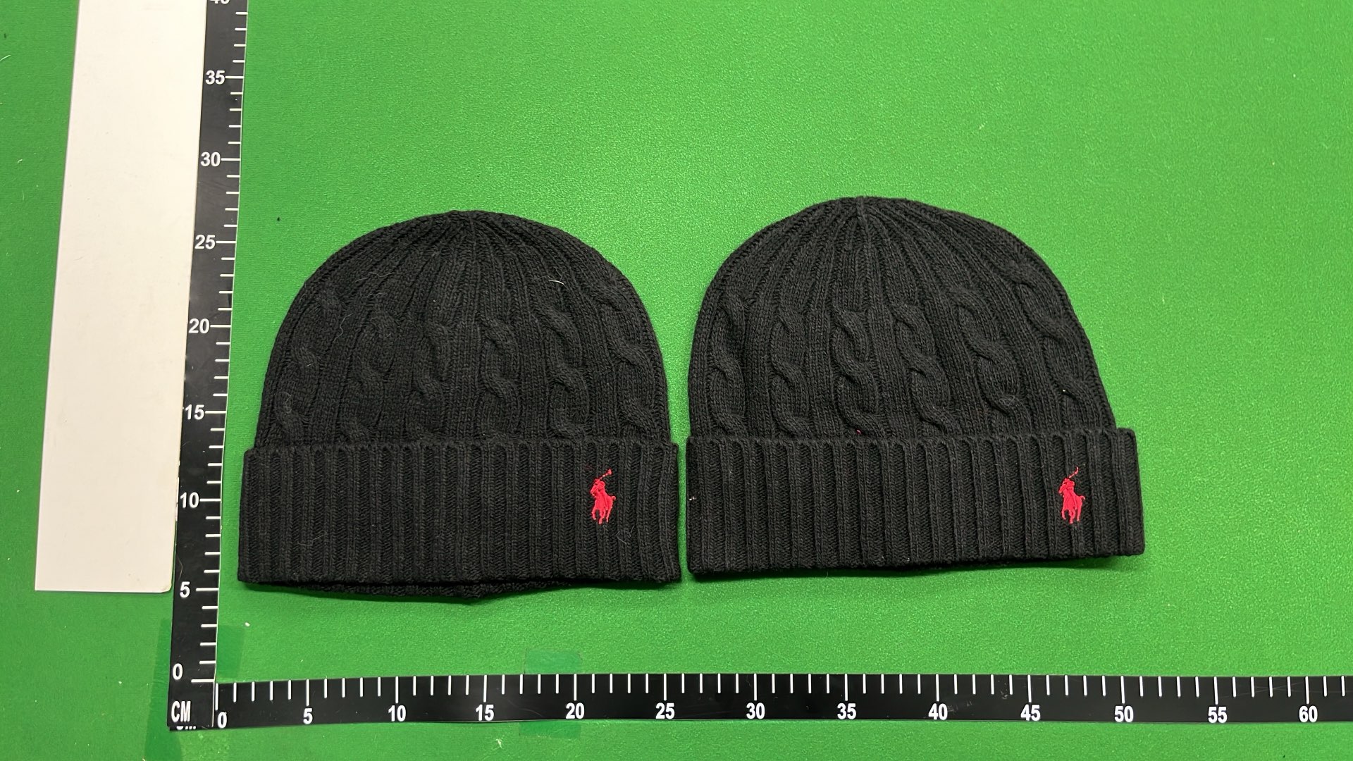 Cable Knit Beanie Hat with Embroidered Pony Logo