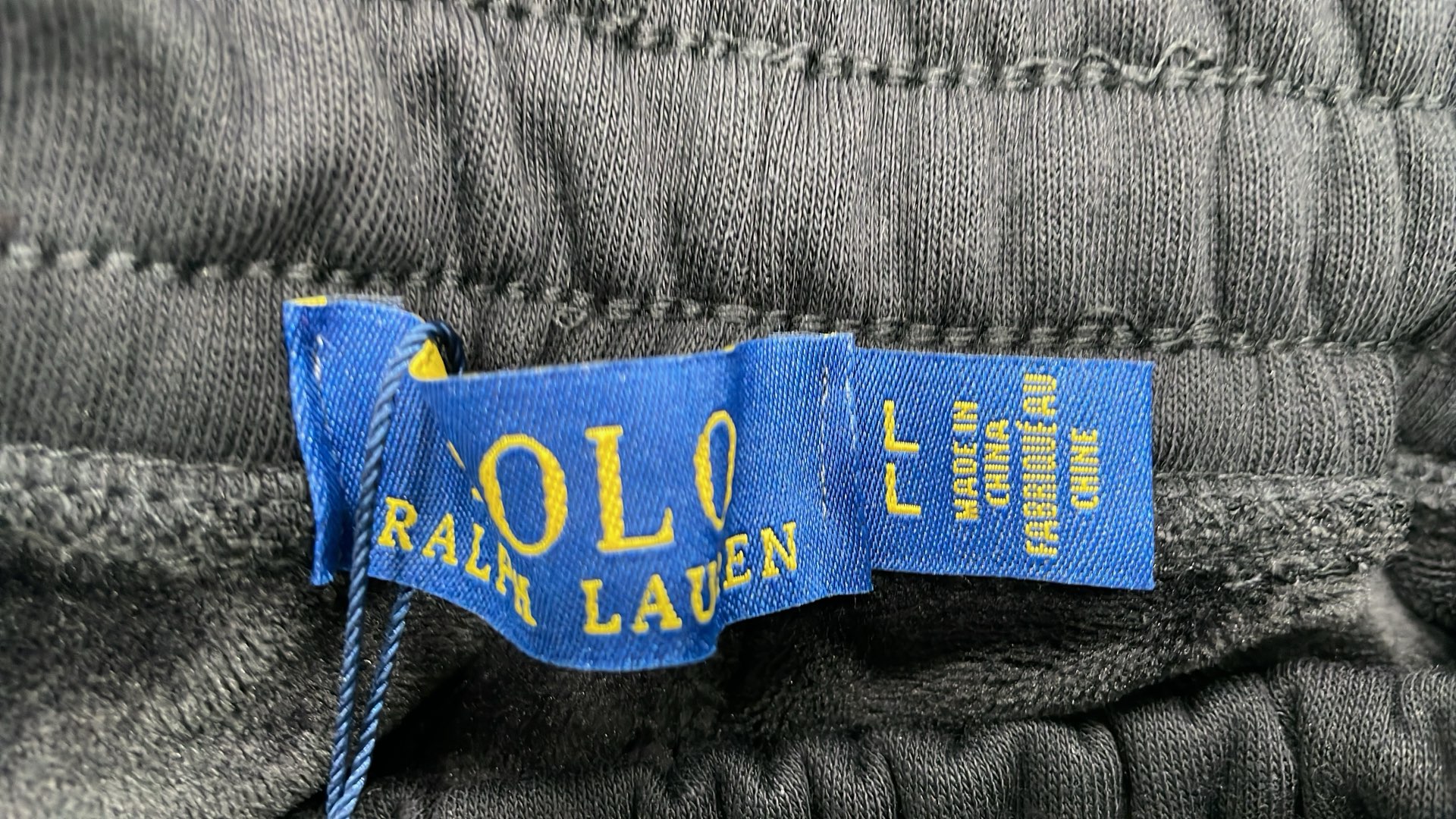 Navy Blue Drawstring Jogger Pants with Logo