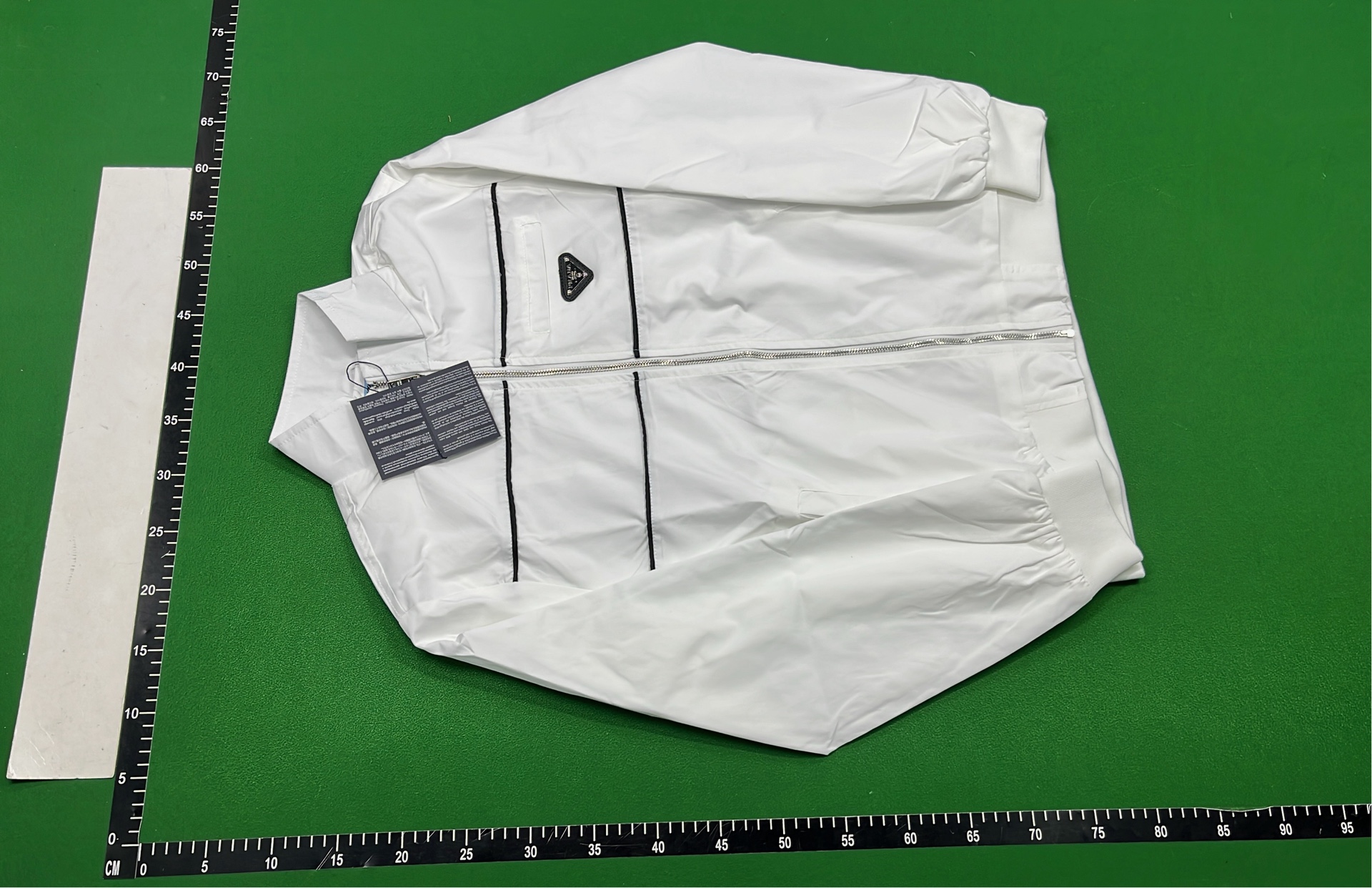 Prada Navy Blue Track Jacket with Logo Stripes