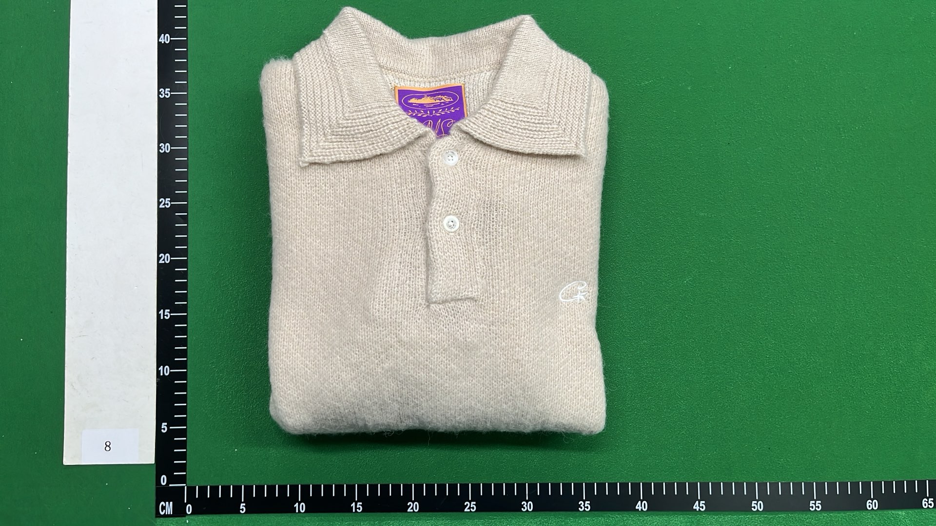 Cream Knit Polo Sweater with Button Detail