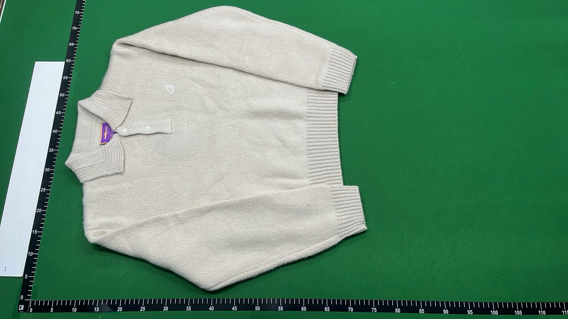 Cream Knit Polo Sweater with Button Detail