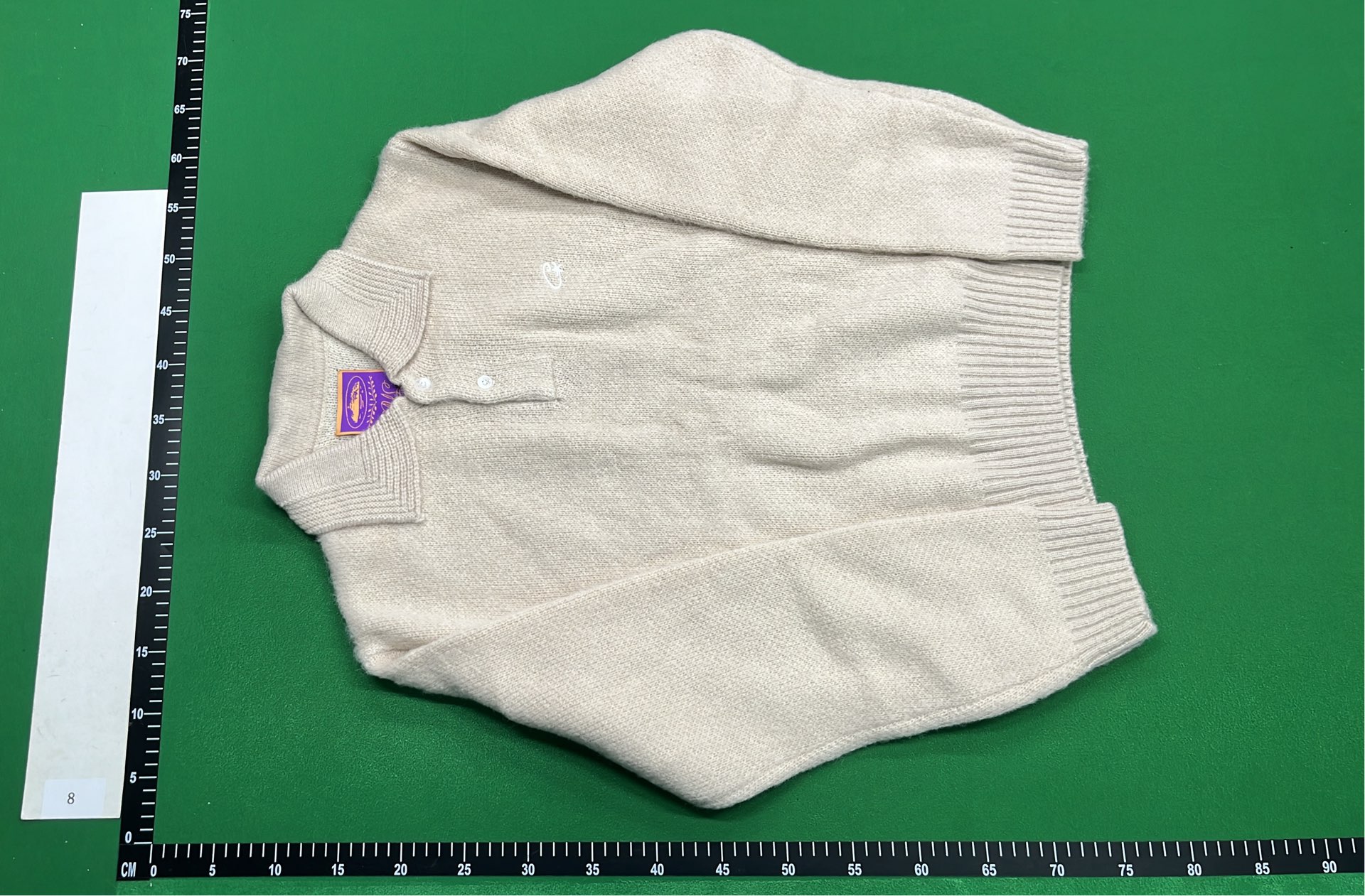Cream Knit Polo Sweater with Button Detail