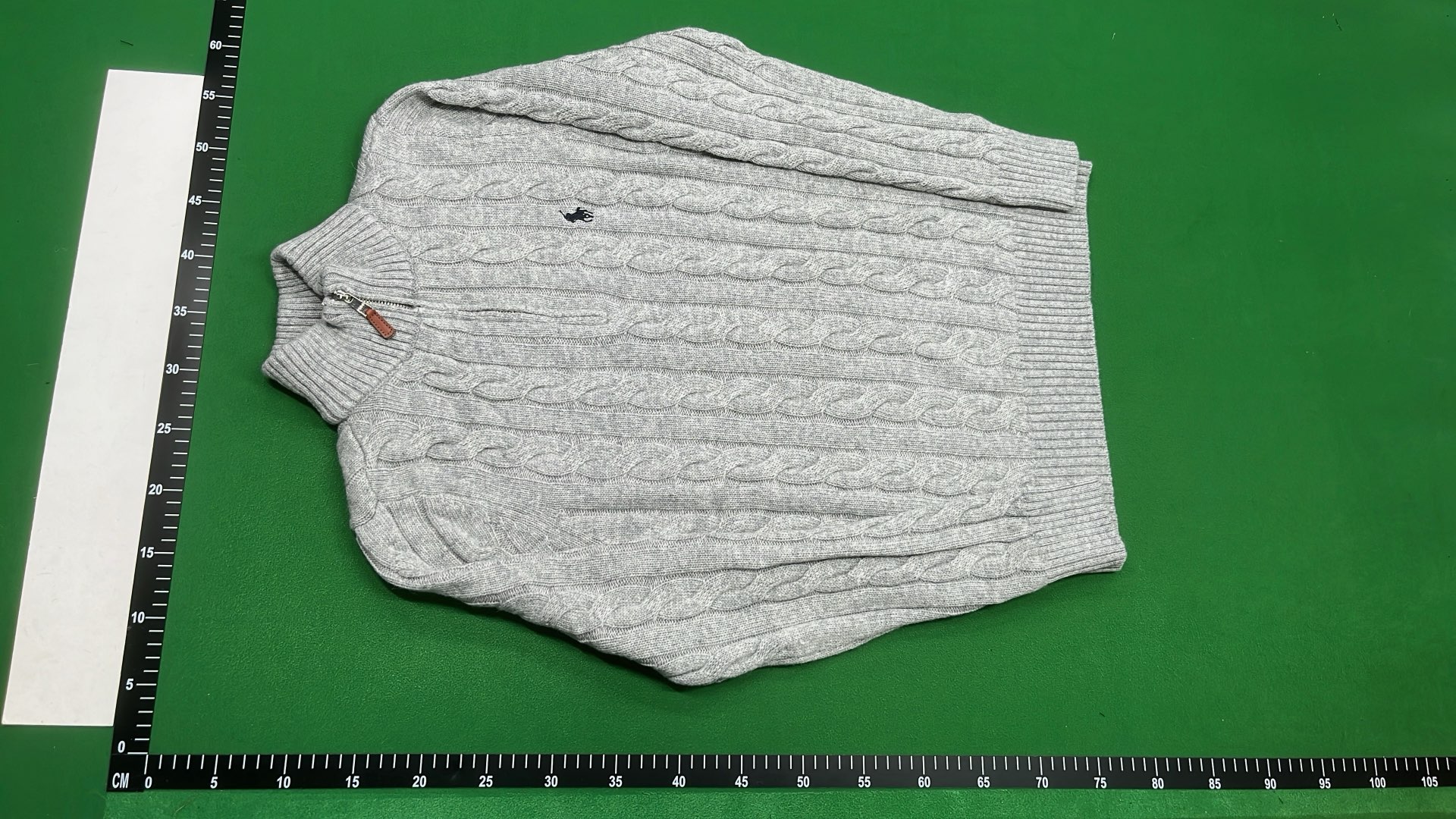 Men's Black Cable Knit Zip-Up Sweater