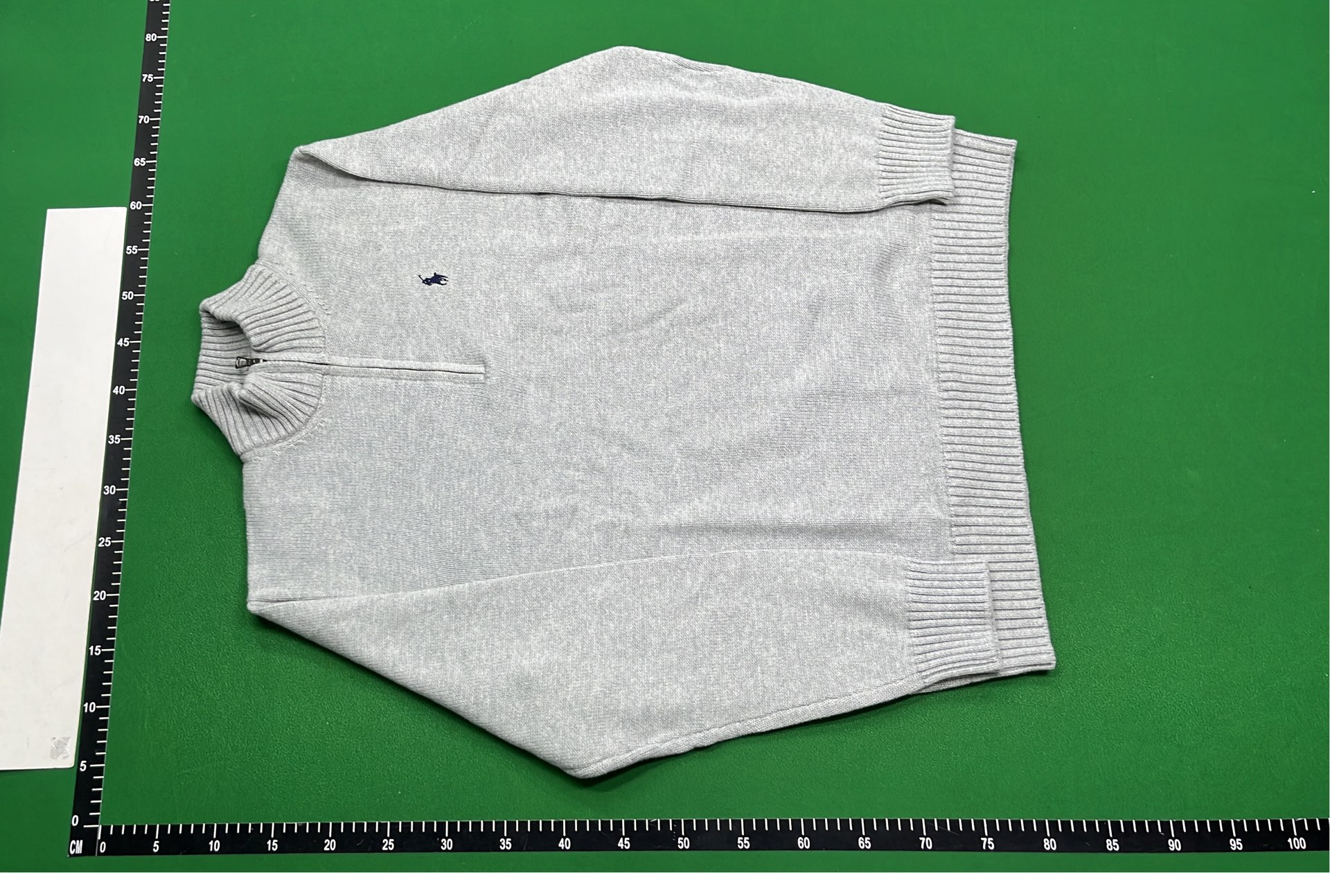 Men's Gray Half-Zip Sweater with Pony Logo