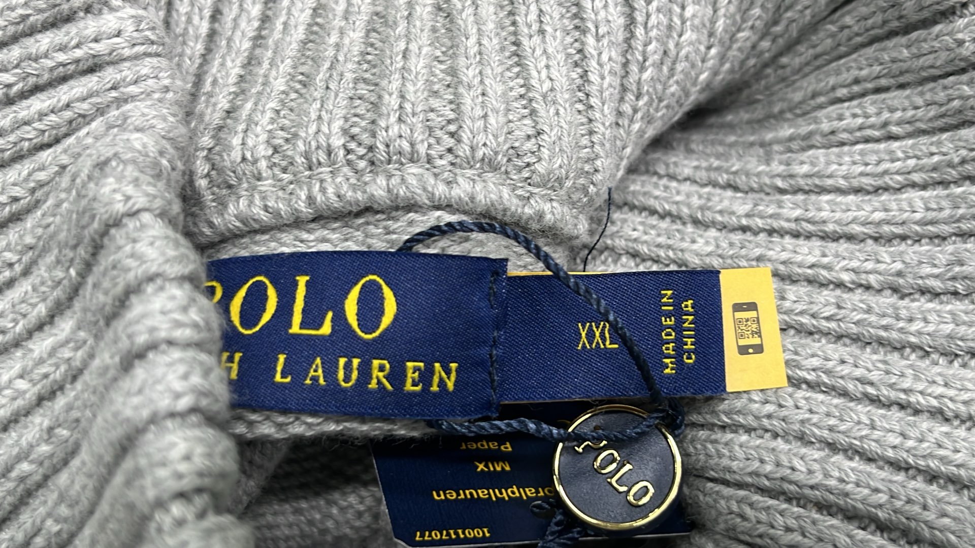 Men's Gray Half-Zip Sweater with Pony Logo