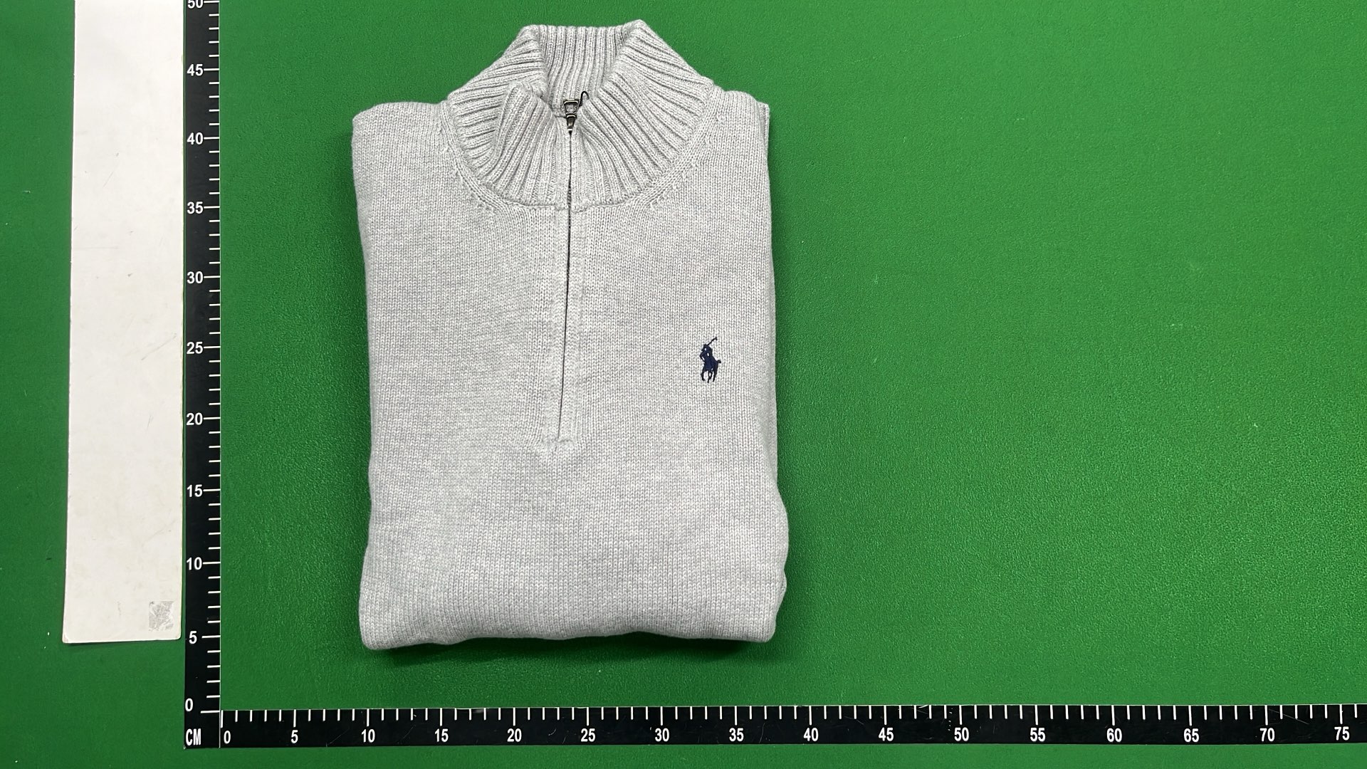 Men's Gray Half-Zip Sweater with Pony Logo