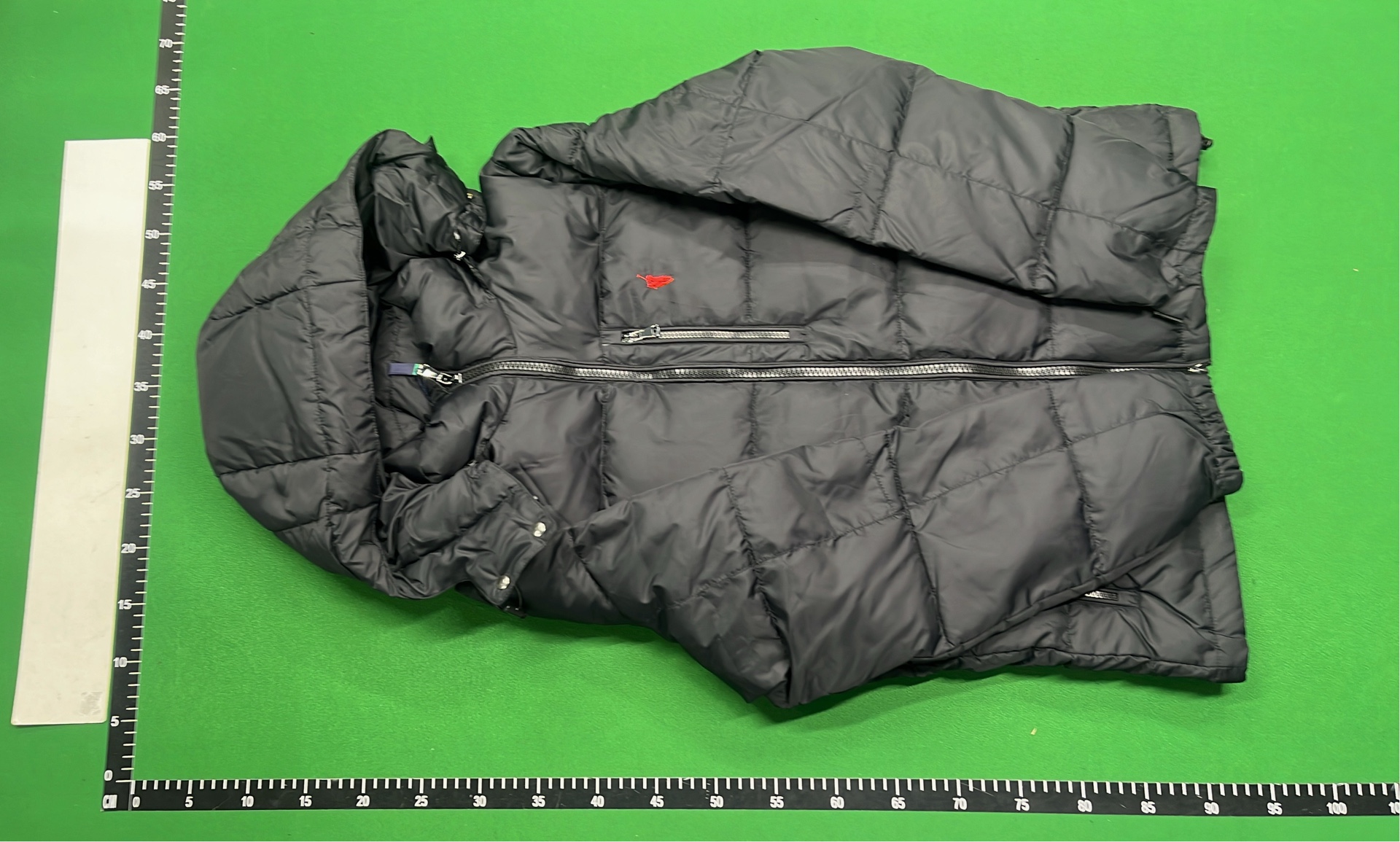 Recycled Down Jacket with Red Pony Logo