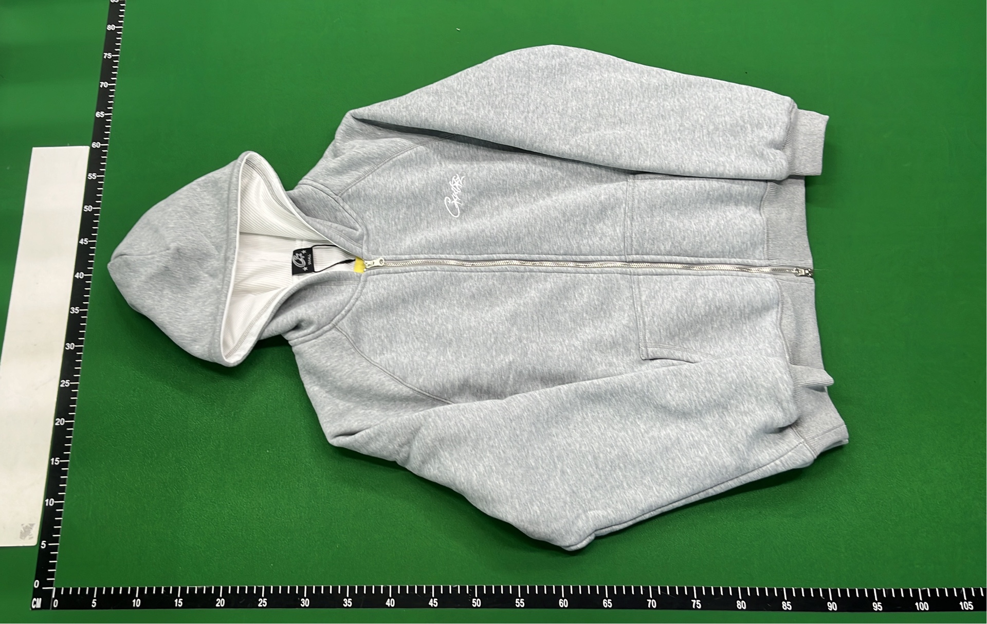 Gray Crewneck Sweatshirt with Embroidered Logo