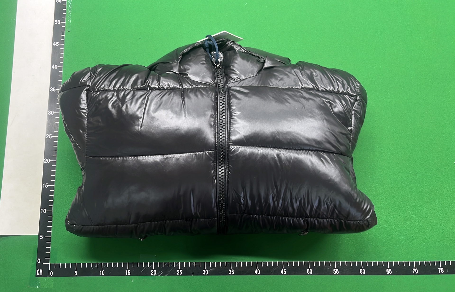Moncler Black Puffer Jacket with Hood and Red Zip Detail